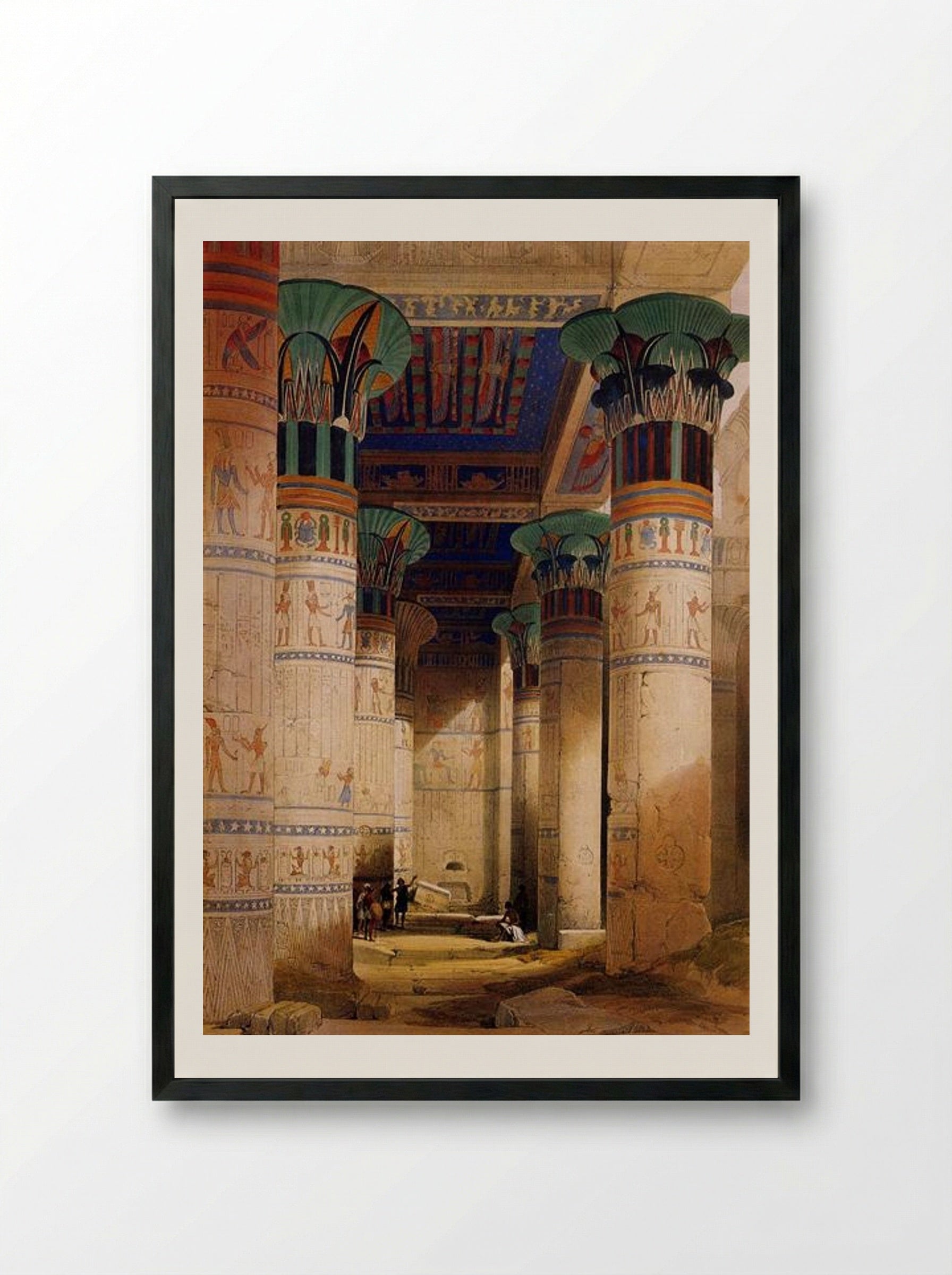 Portico of the Temple of Isis at Philae - David Roberts - Framed Print Black