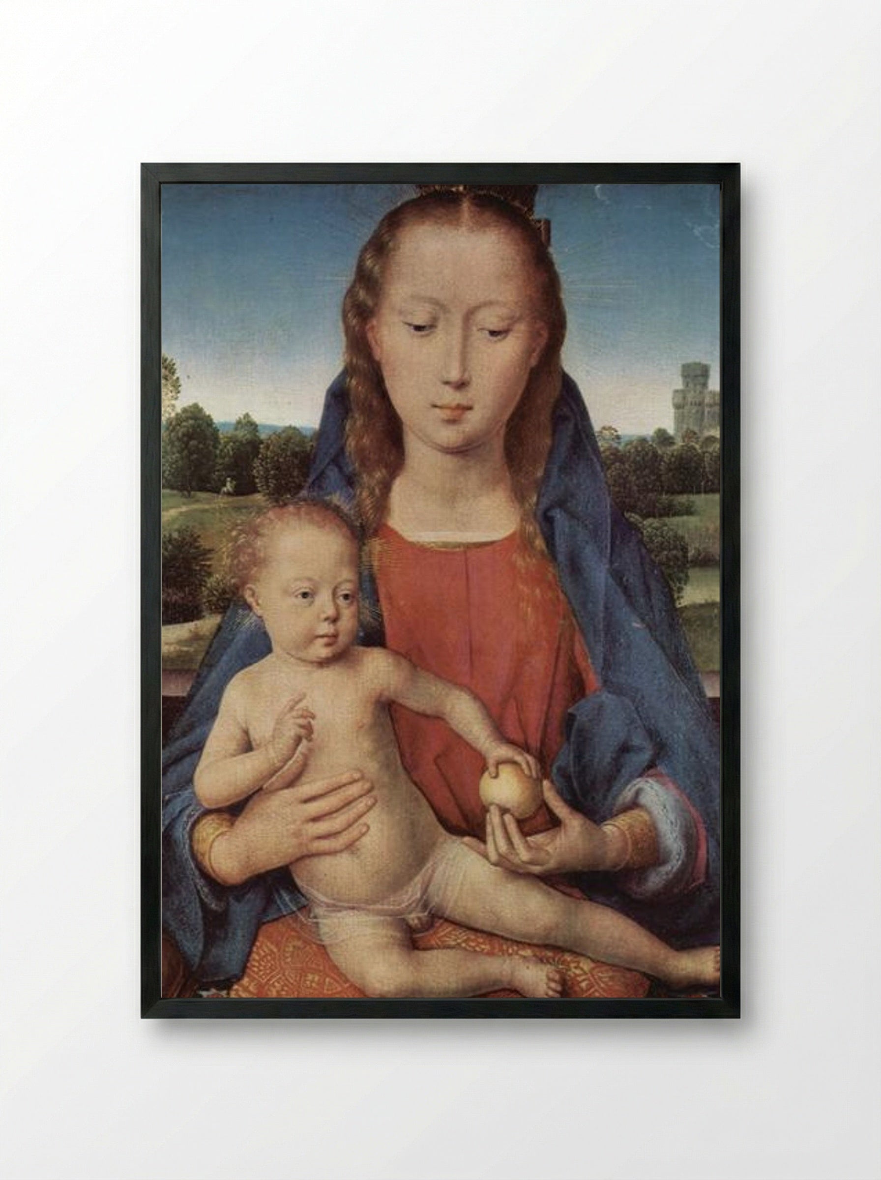 Portinari Triptych (Central Panel) - Hans Memling - Framed Print Black