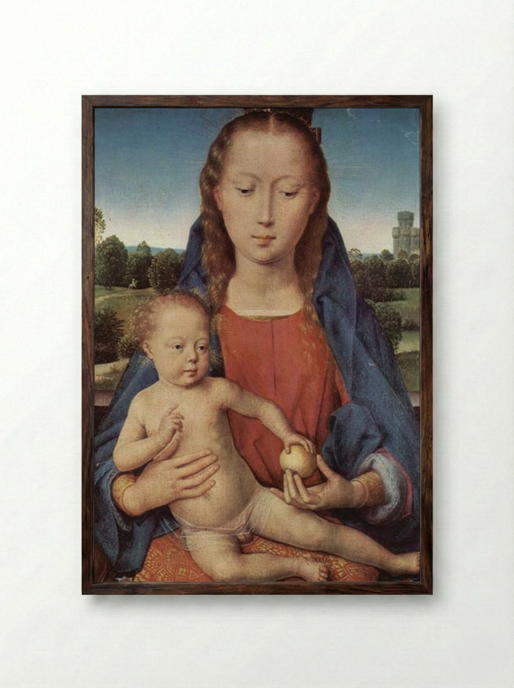 Portinari Triptych (Central Panel) - Hans Memling - Framed Print Dark Wood