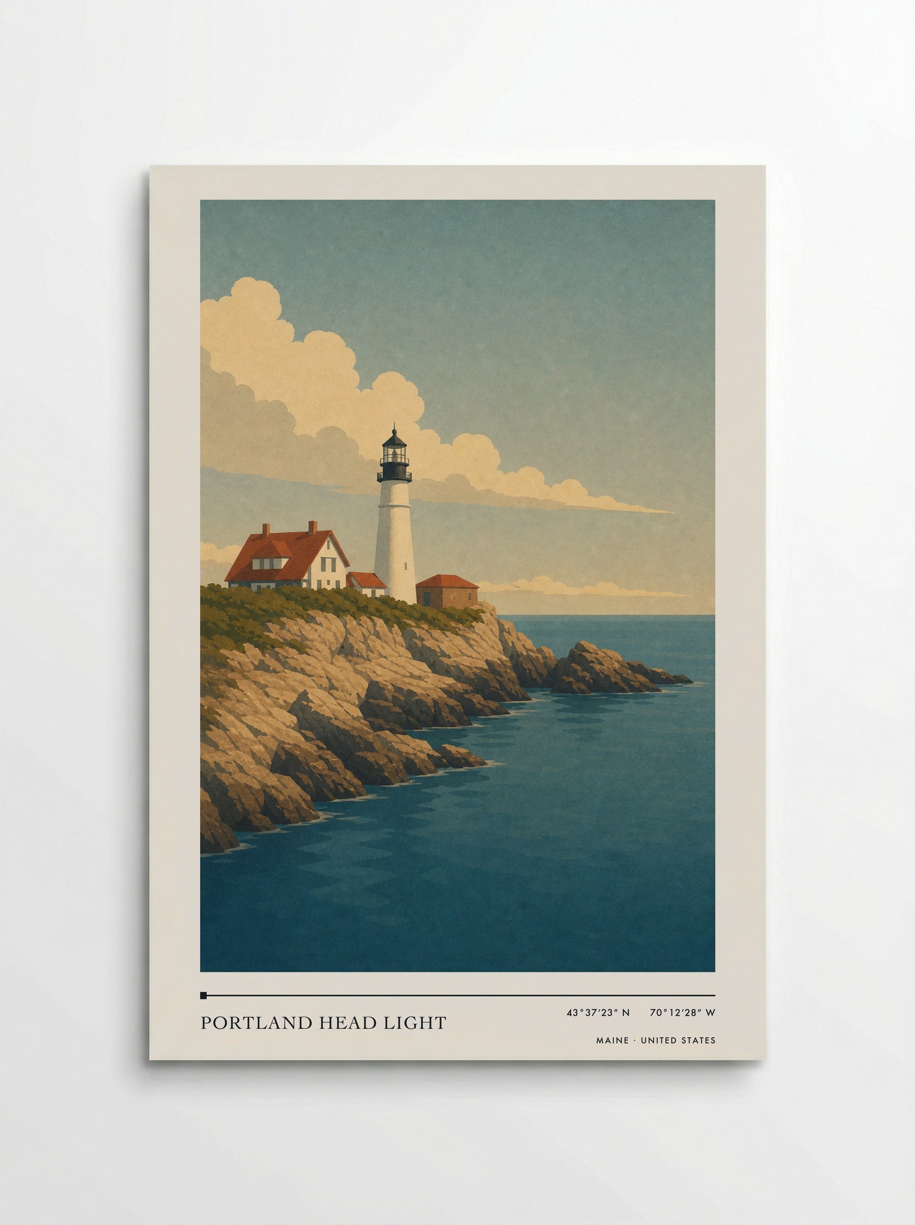 Portland Head Light Travel Poster Artwork - Poster
