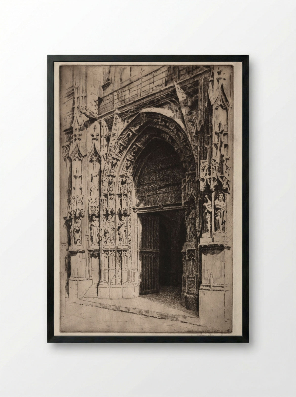 Portrail Central, Eglise St. Merri, Paris - Otto J. Schneider - Framed Print Black