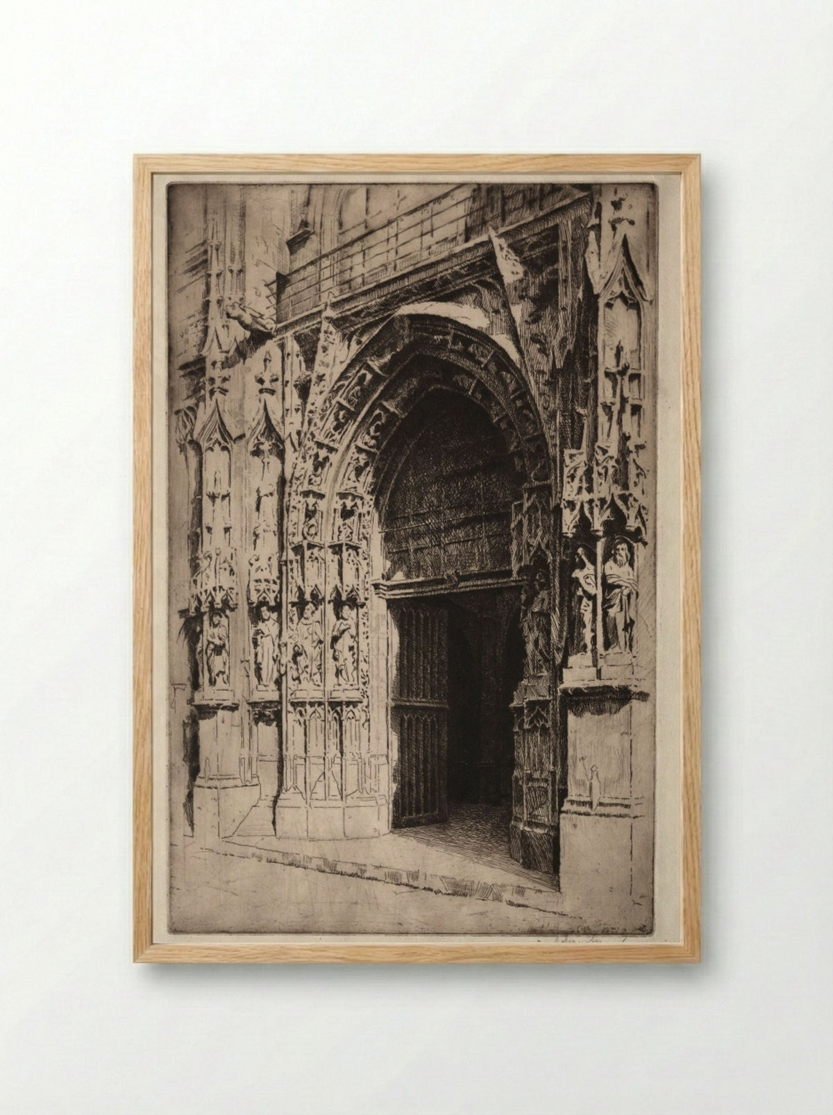 Portrail Central, Eglise St. Merri, Paris - Otto J. Schneider - Framed Print Wood