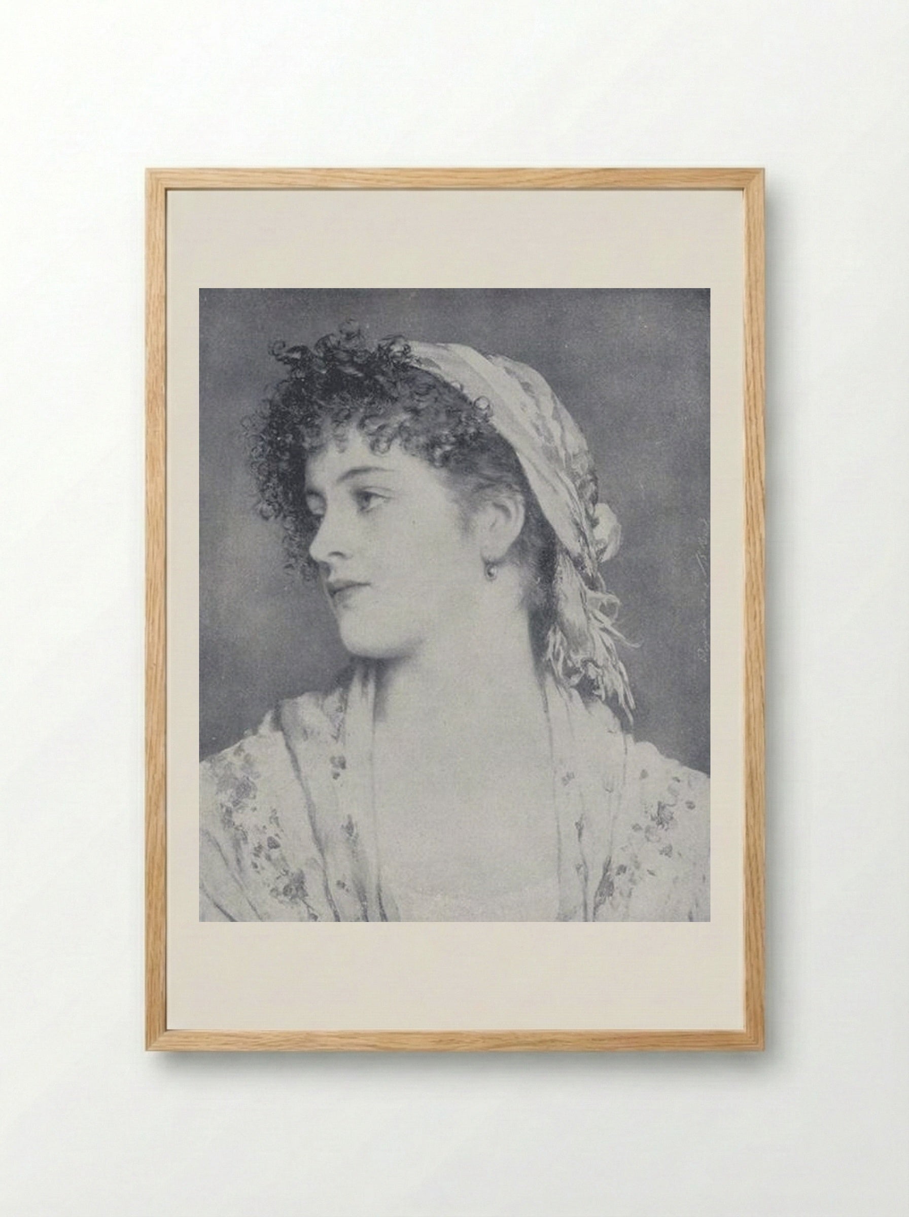 Portrait Angiolina - Eugene de Blaas - Framed Print Wood