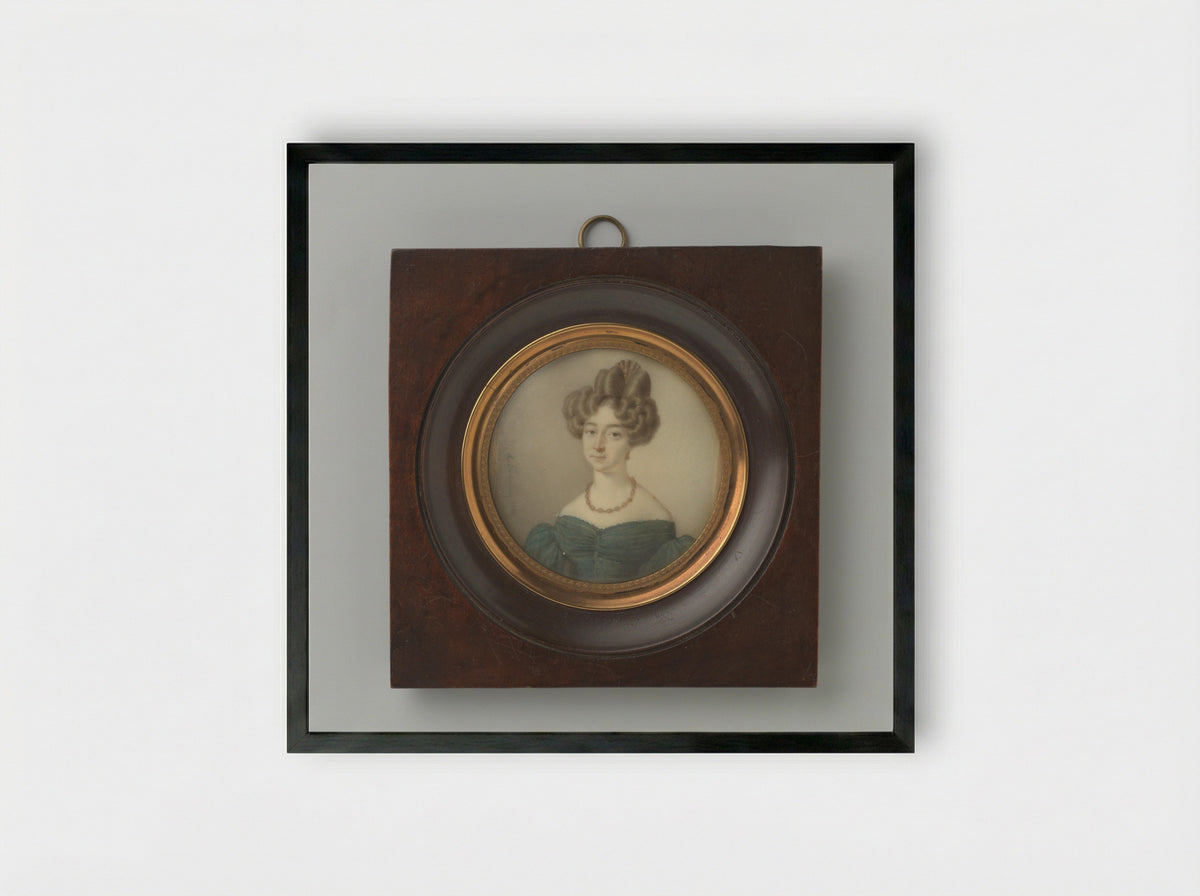 Portrait Miniature of Geertruida Anna Elisabeth Hoffmann - Louis Henri de Fontenay - Framed Print Black