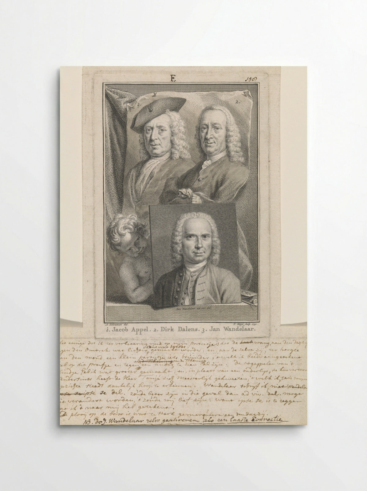 Portrait Study of Jacob Appel, Dirk Dalens, and Jan Wandelaar - Jacob Appel - Poster
