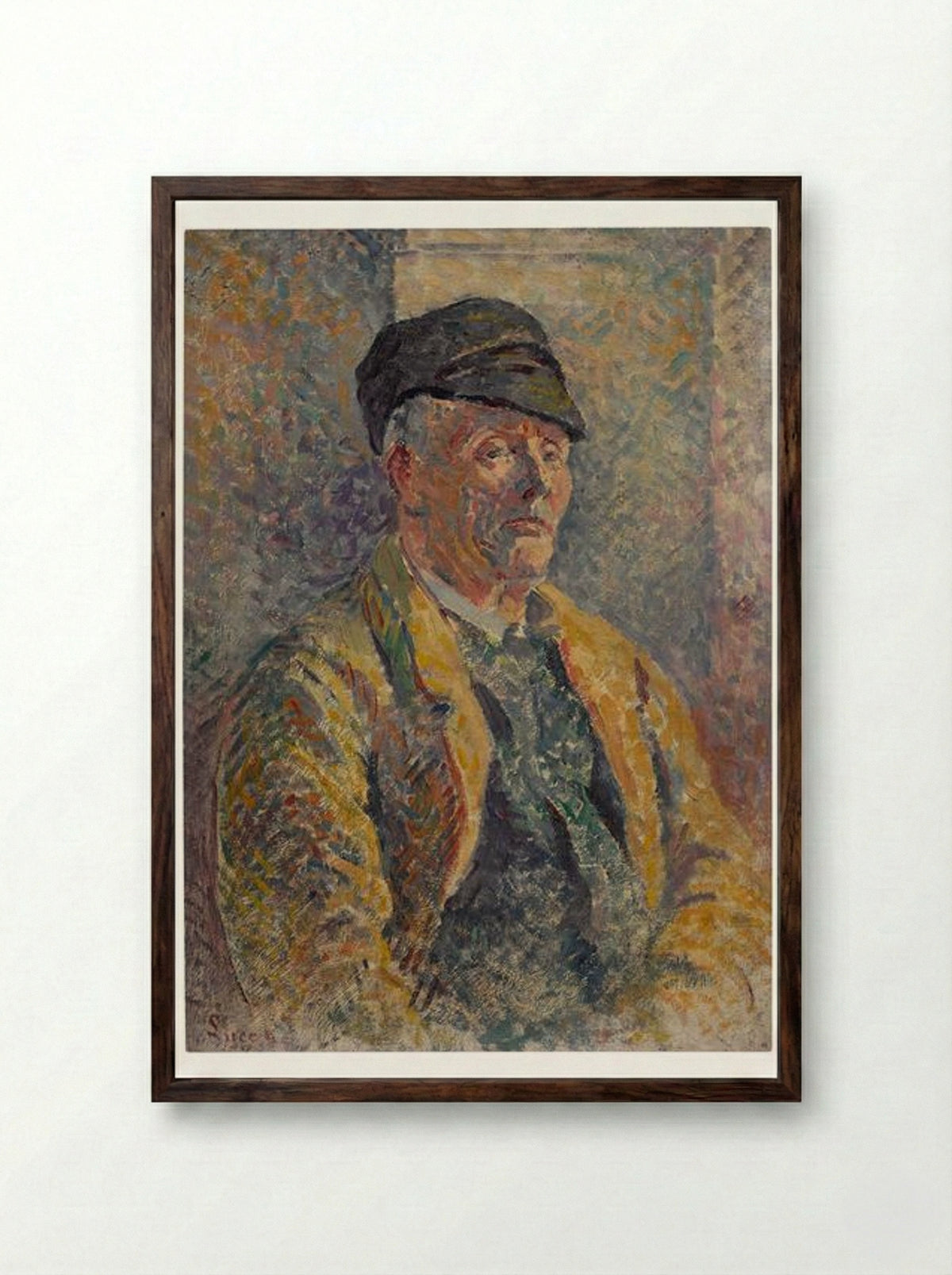 Portrait d'un Paysan - Maximilien Luce - Framed Print Dark Wood