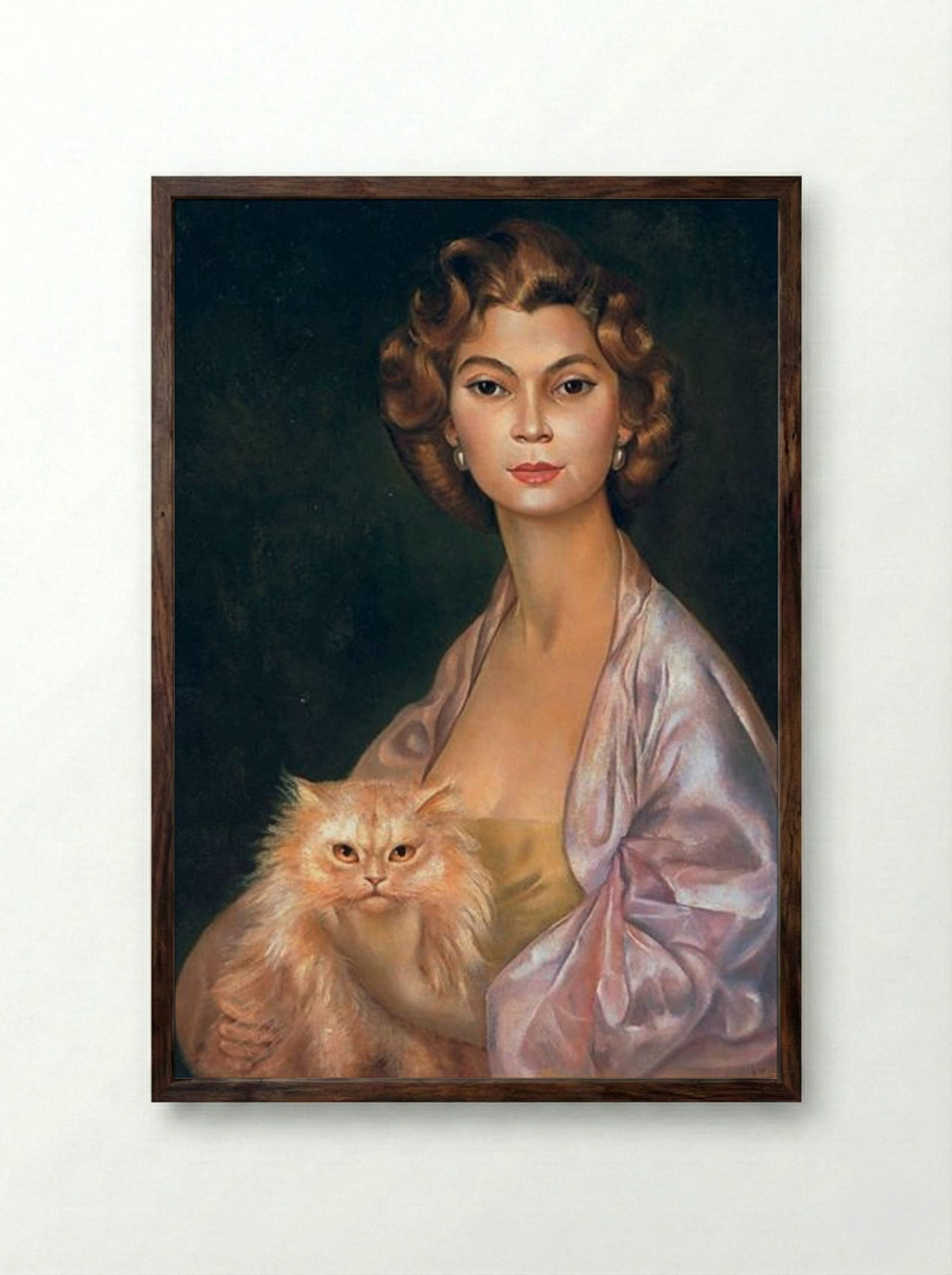 Portrait de la Princesse Nawal Toussoun - Leonor Fini - Framed Print Dark Wood