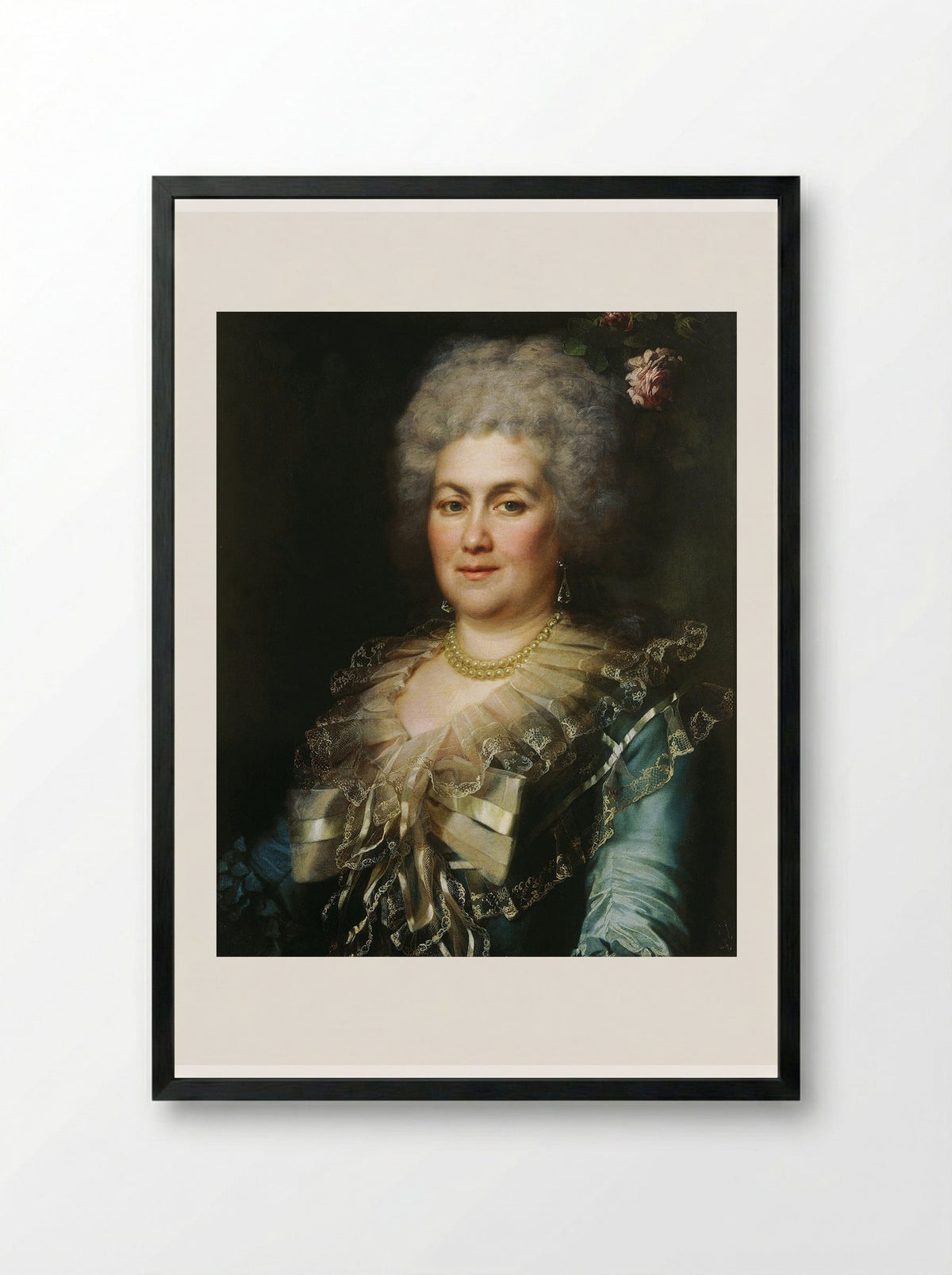 Portrait of A. A. Gubareva - Dmitry Levitzky - Framed Print Black