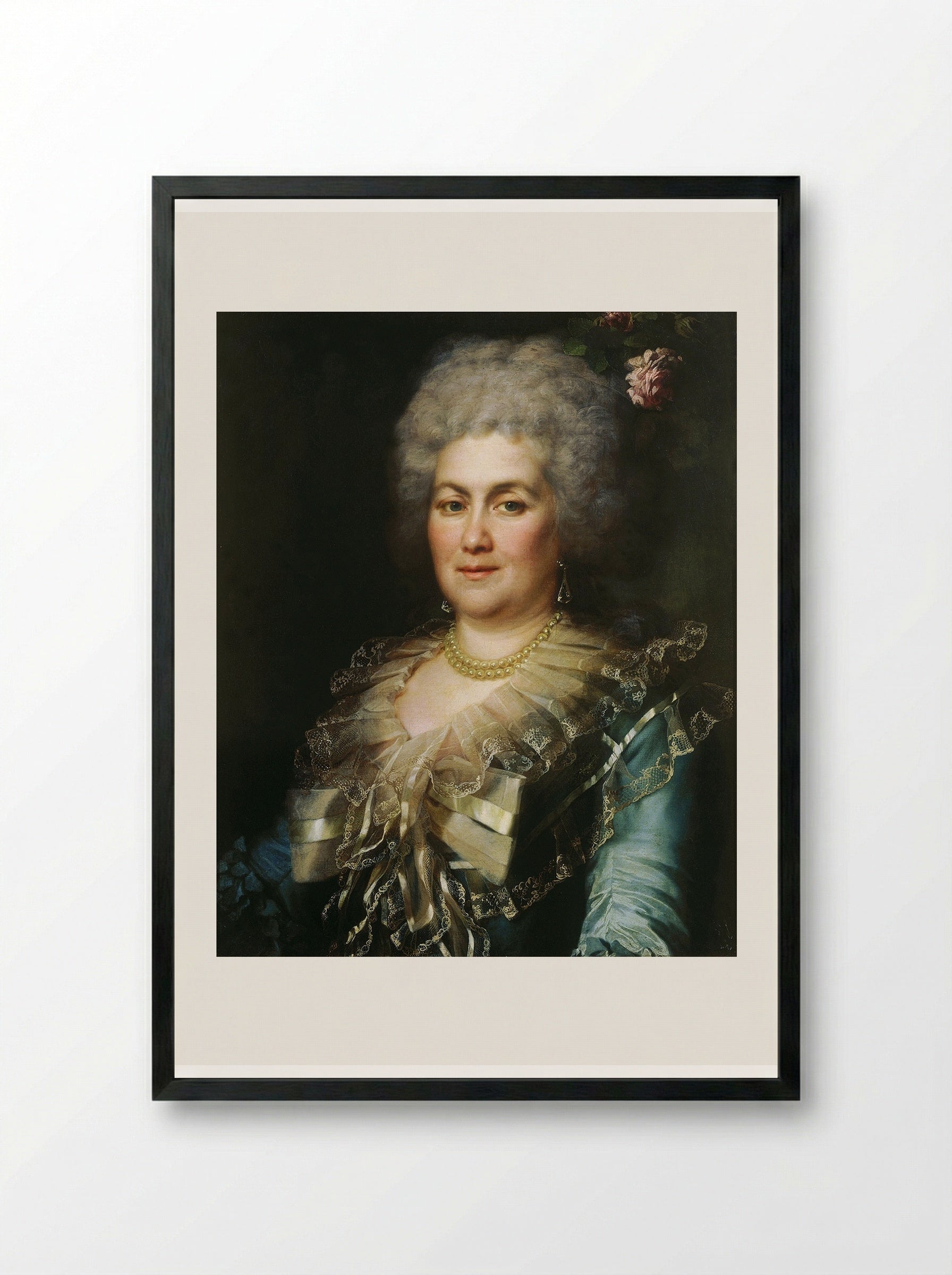 Portrait of A. A. Gubareva - Dmitry Levitzky - Framed Print Black