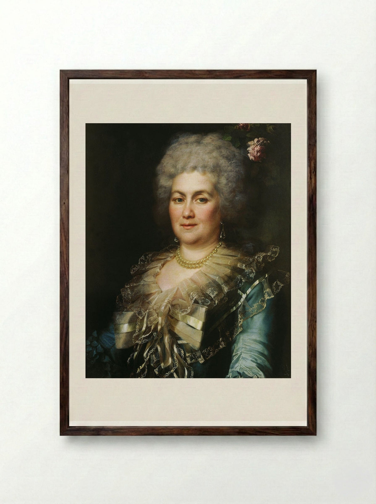 Portrait of A. A. Gubareva - Dmitry Levitzky - Framed Print Dark Wood