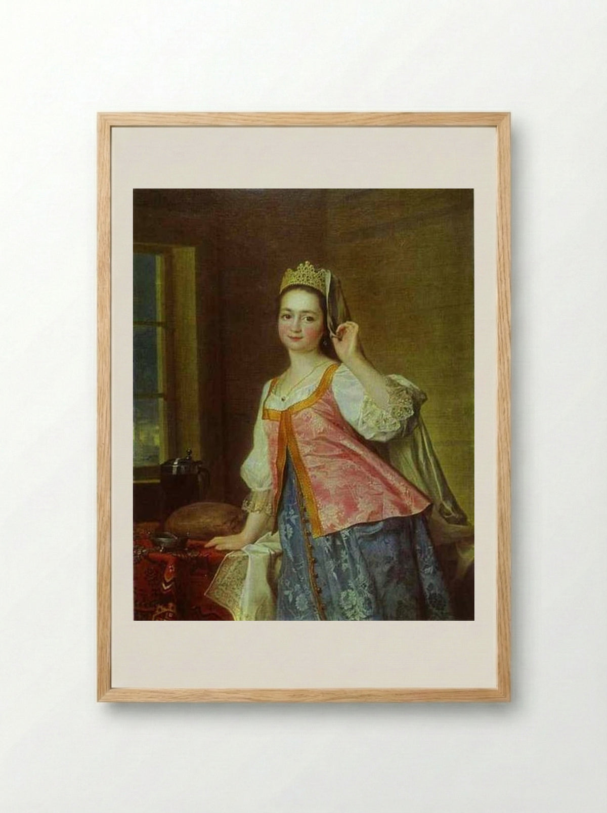 Portrait of A. D. Levitzkaya, Artist's Daughter - Dmitry Levitzky - Framed Print Wood