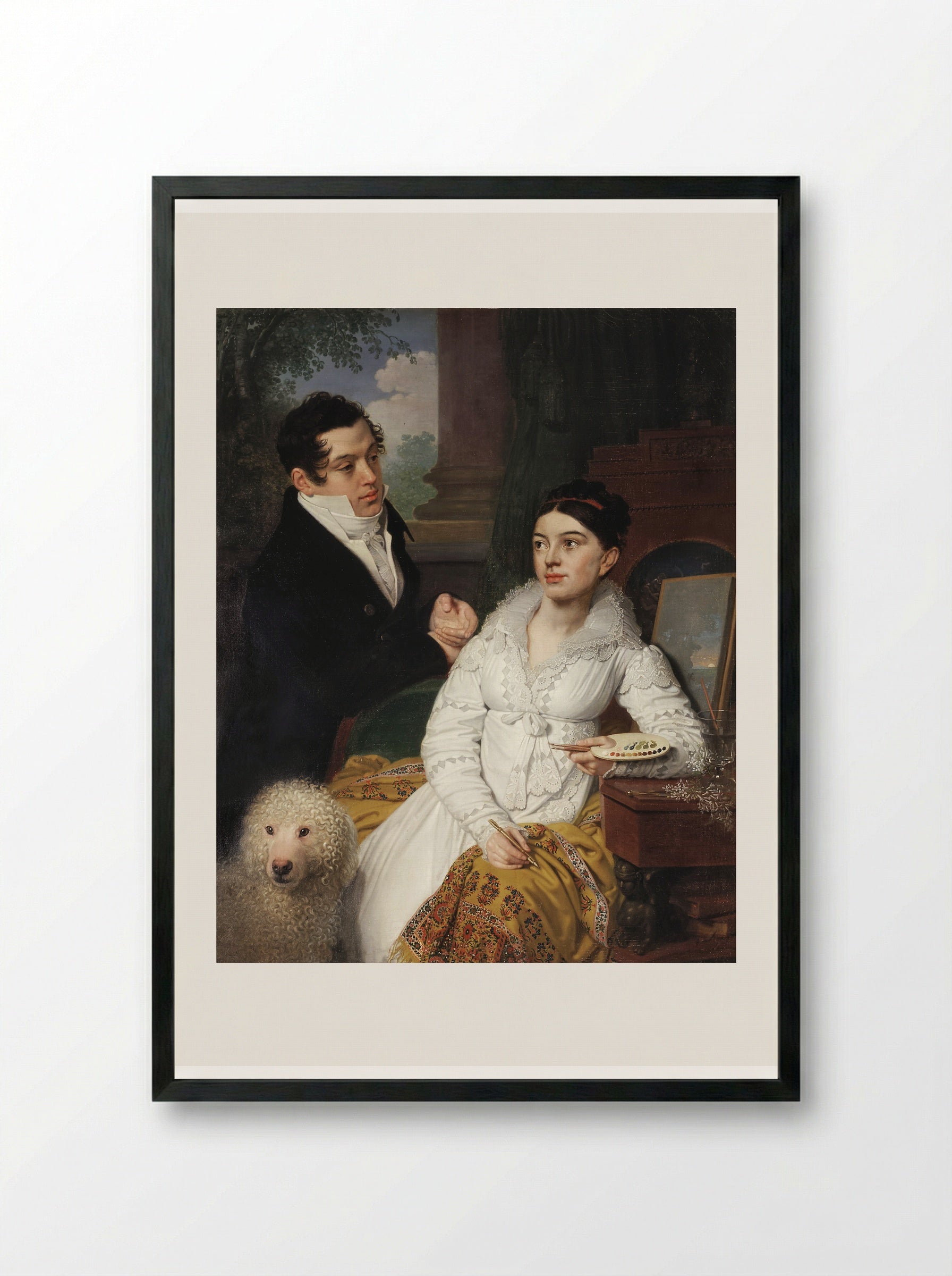 Portrait of A. G. and A. A. Lobanov-Rostovsky - Vladimir Borovikovsky - Framed Print Black