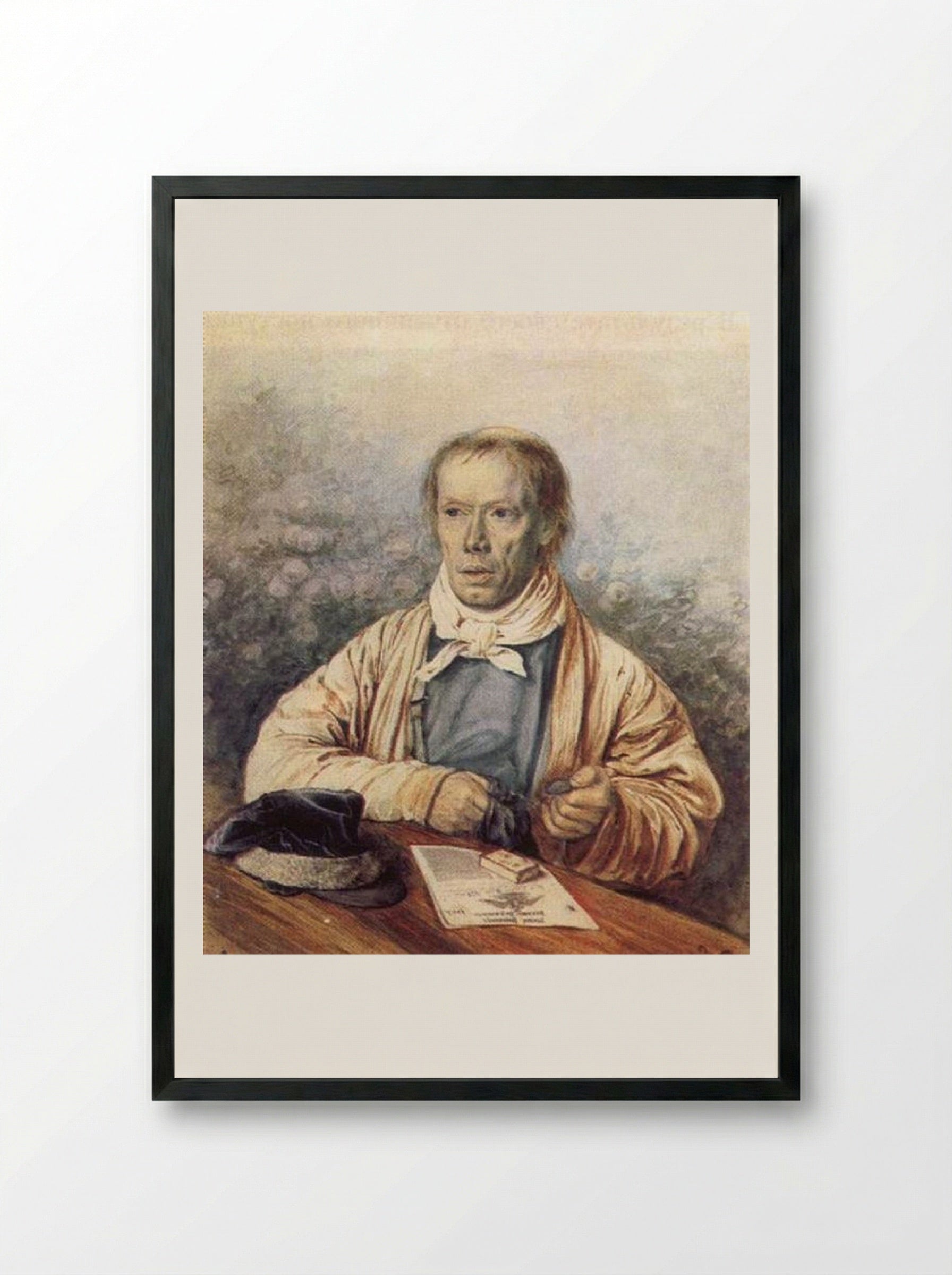Portrait of A. I. Fedotov, the Artist's Father - Pavel Fedotov - Framed Print Black