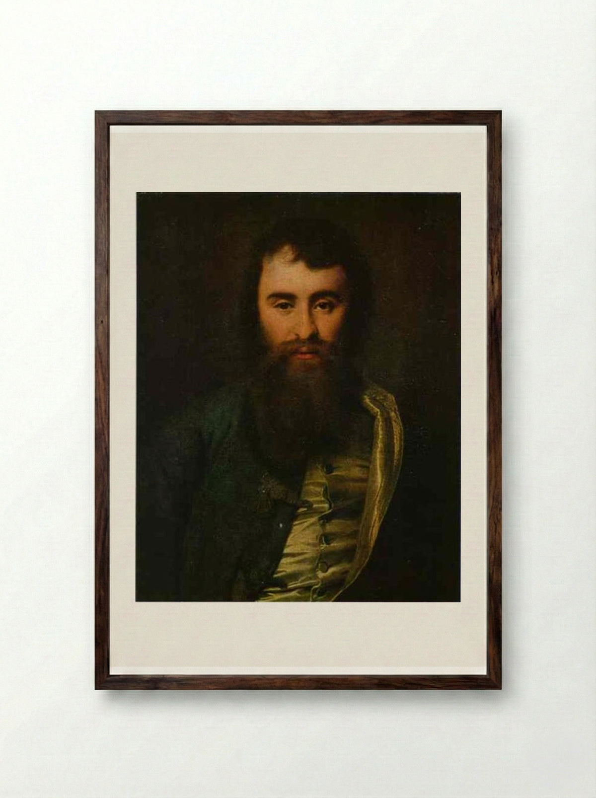 Portrait of A. I. Borisov - Dmitry Levitzky - Framed Print Dark Wood