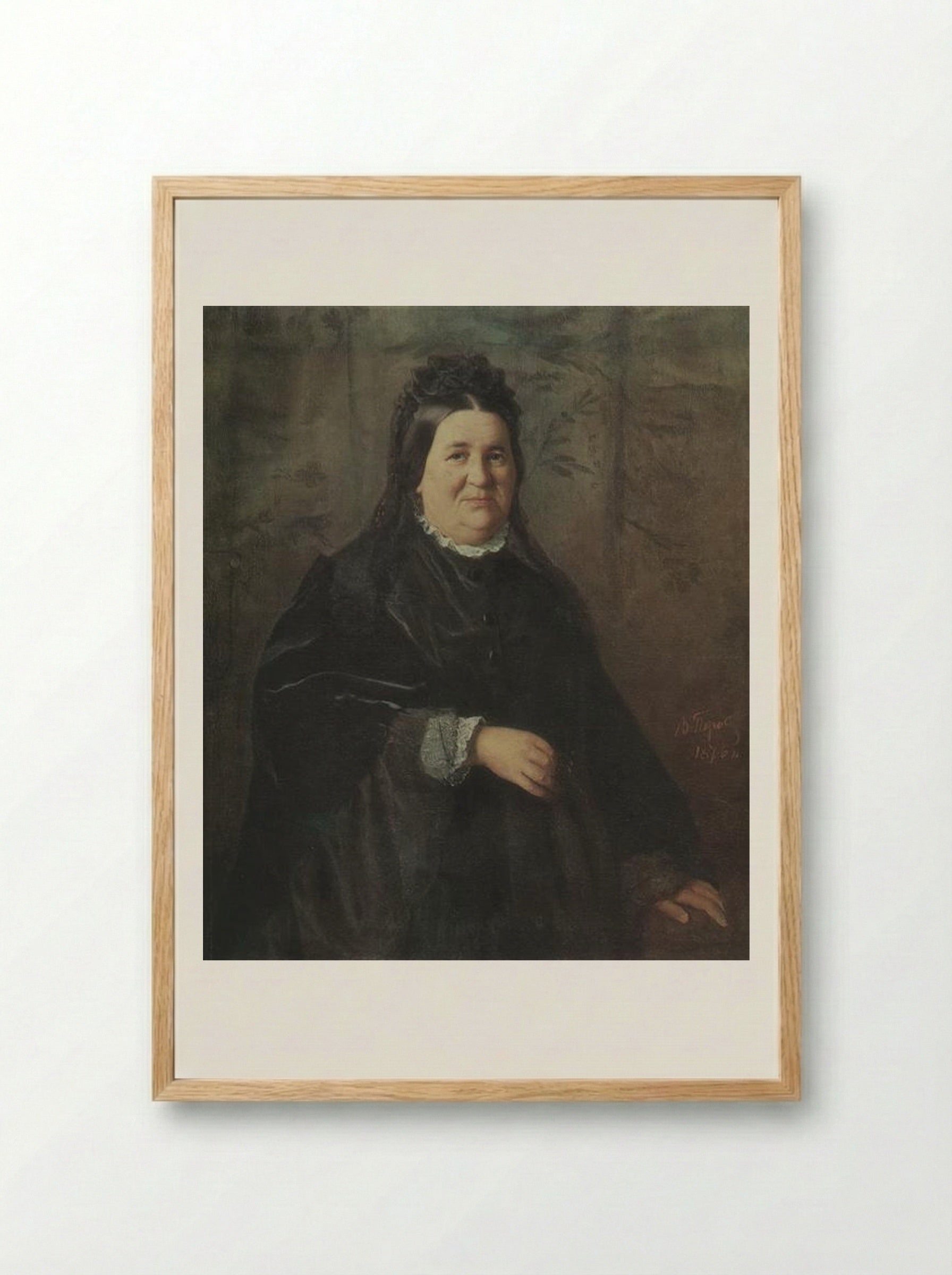 Portrait of A.I. Kridener, born Ivanova - Vasily Perov - Framed Print Wood