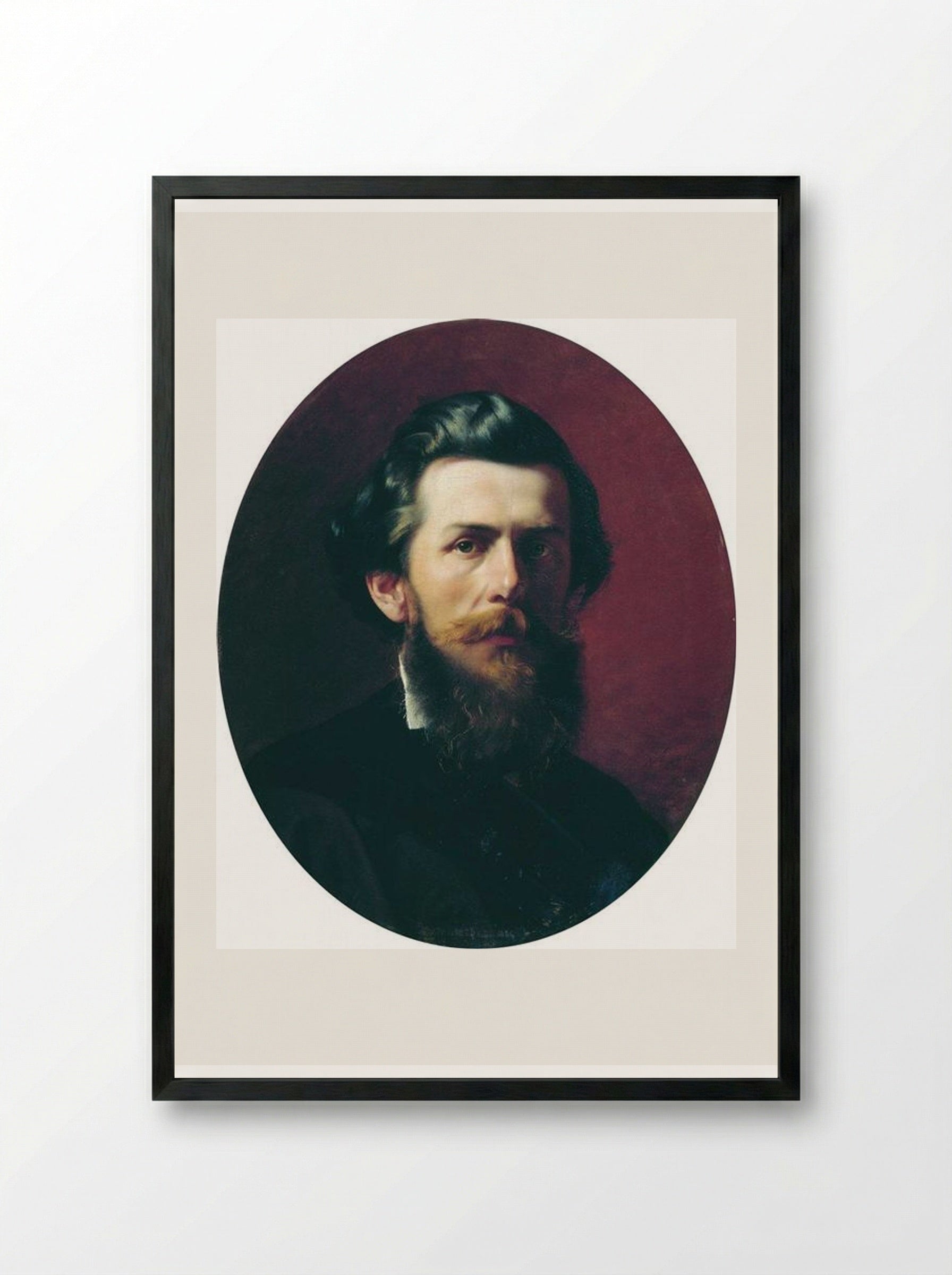Portrait of A.P. Bogoliubov - Fyodor Bronnikov - Framed Print Black