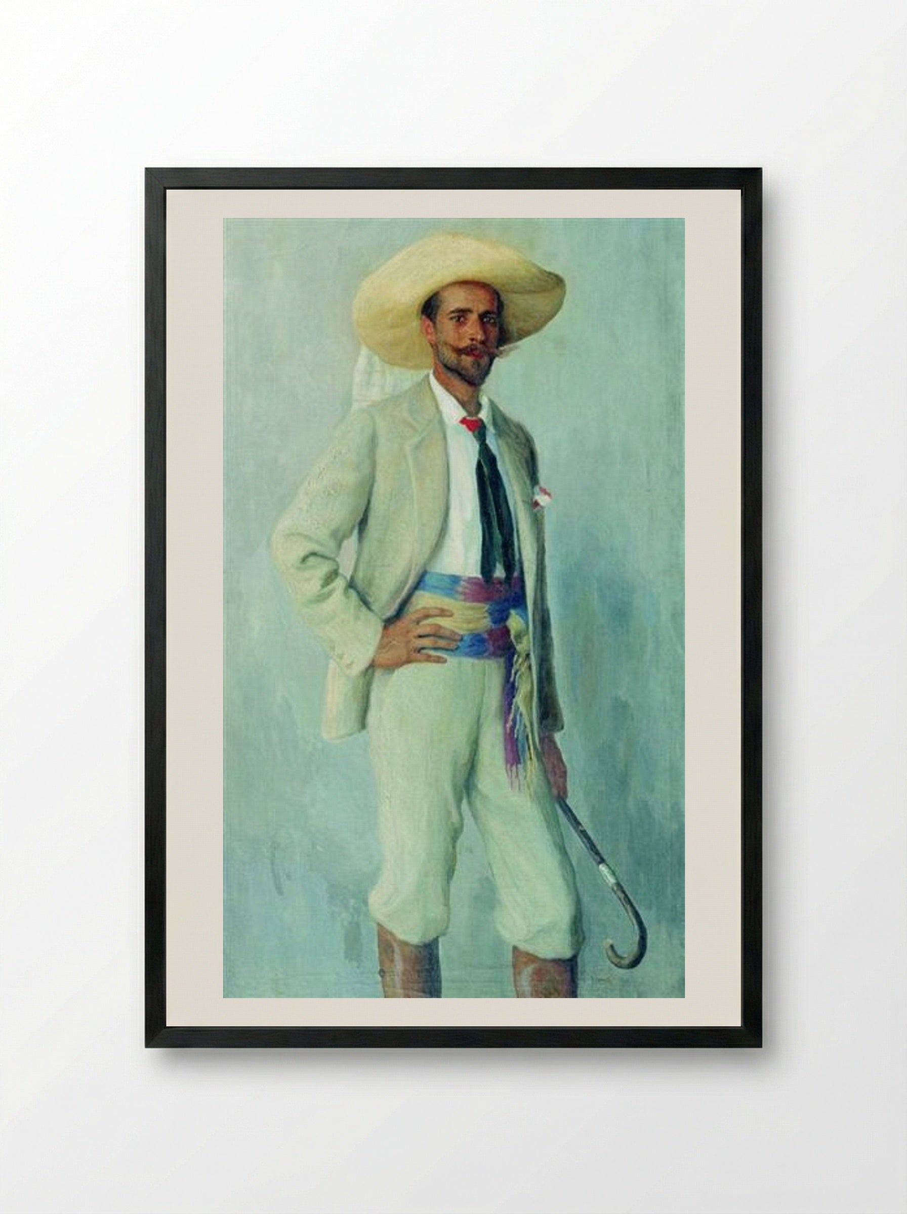 Portrait of A. Gorchakov - Nikolay Bogdanov-Belsky - Framed Print Black