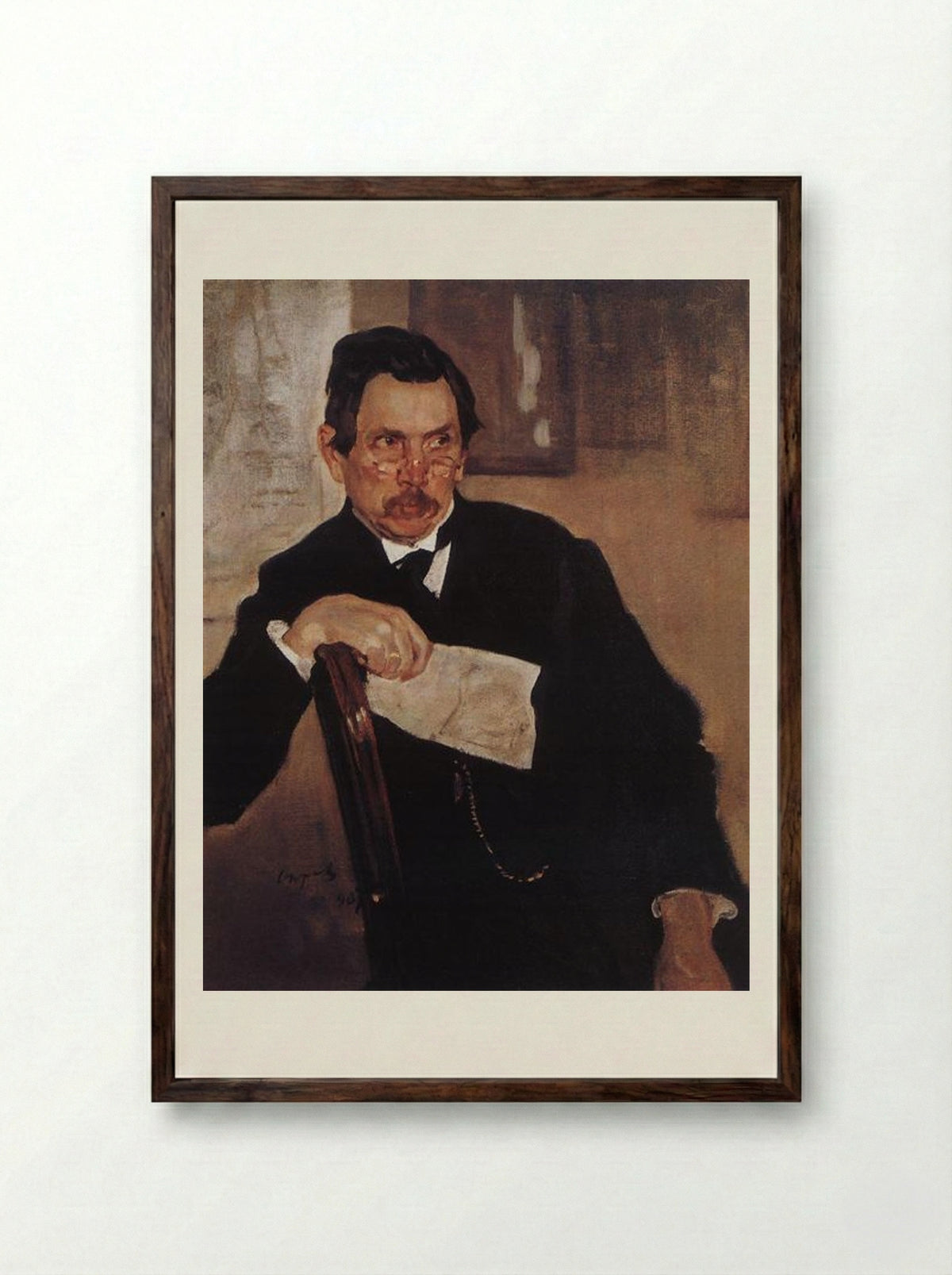 Portrait of A. Kasyanov - Valentin Serov - Framed Print Dark Wood