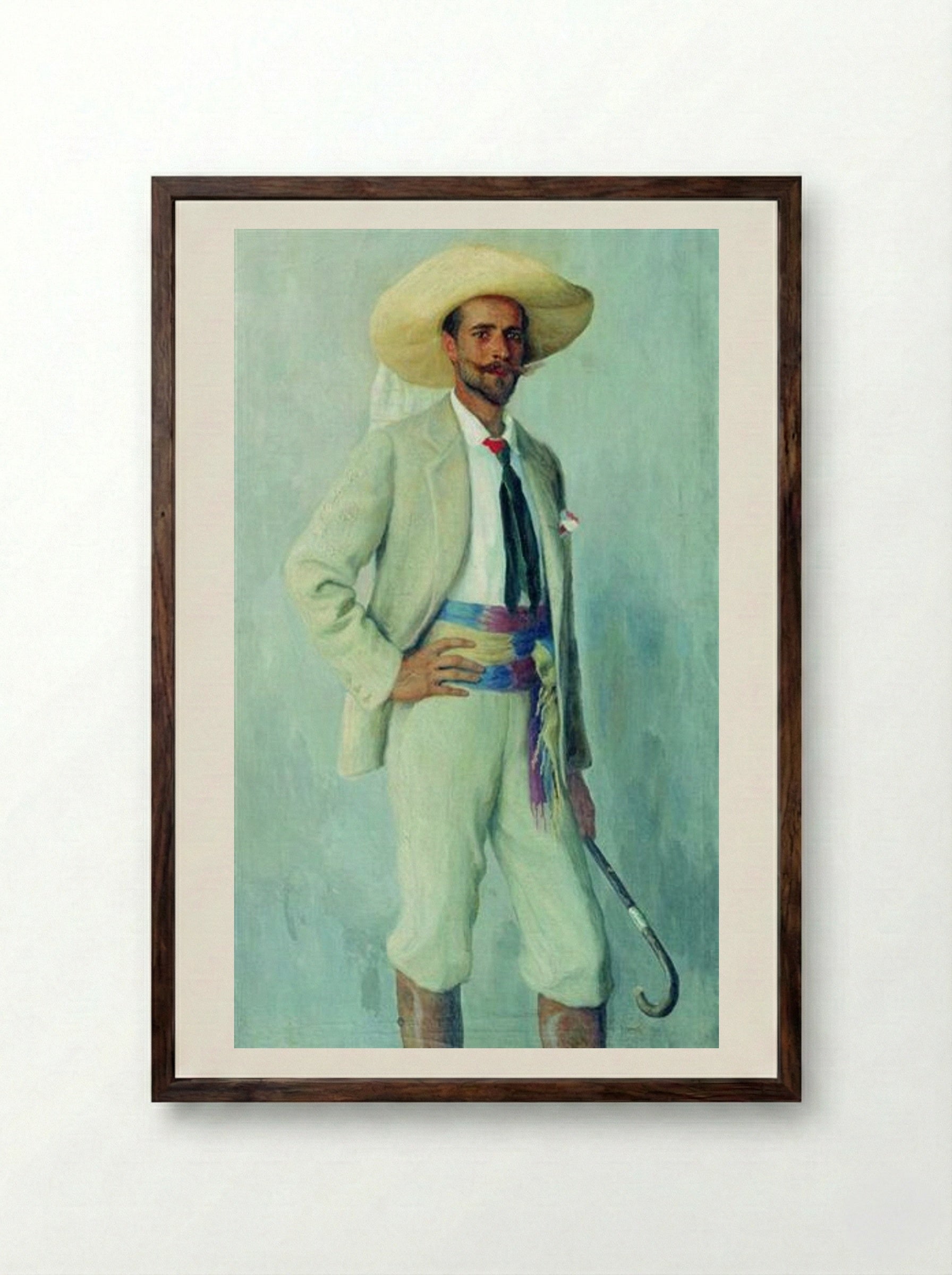 Portrait of A. Gorchakov - Nikolay Bogdanov-Belsky - Framed Print Dark Wood