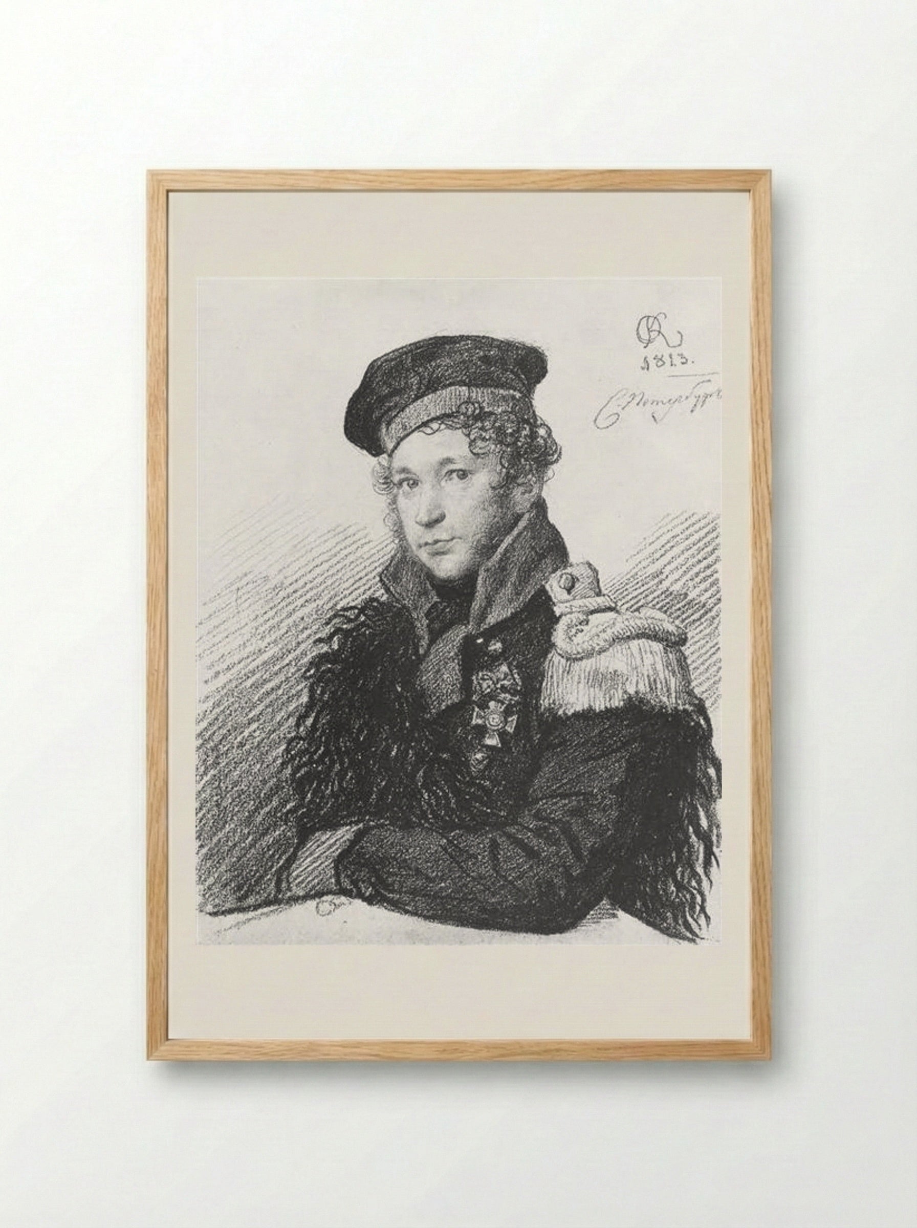 Portrait of A. Tamilov - Orest Kiprensky - Framed Print Wood
