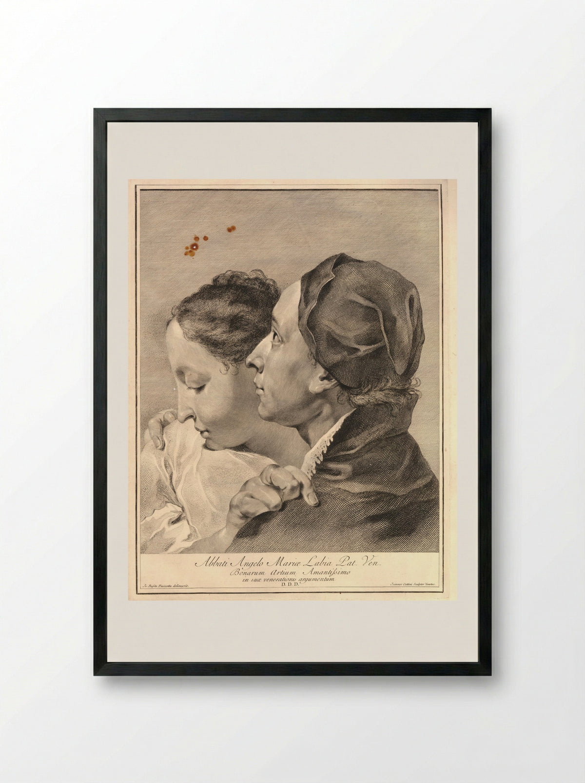 Portrait of Abbati Angelo Maria Labia - Giovanni Cattini - Framed Print Black