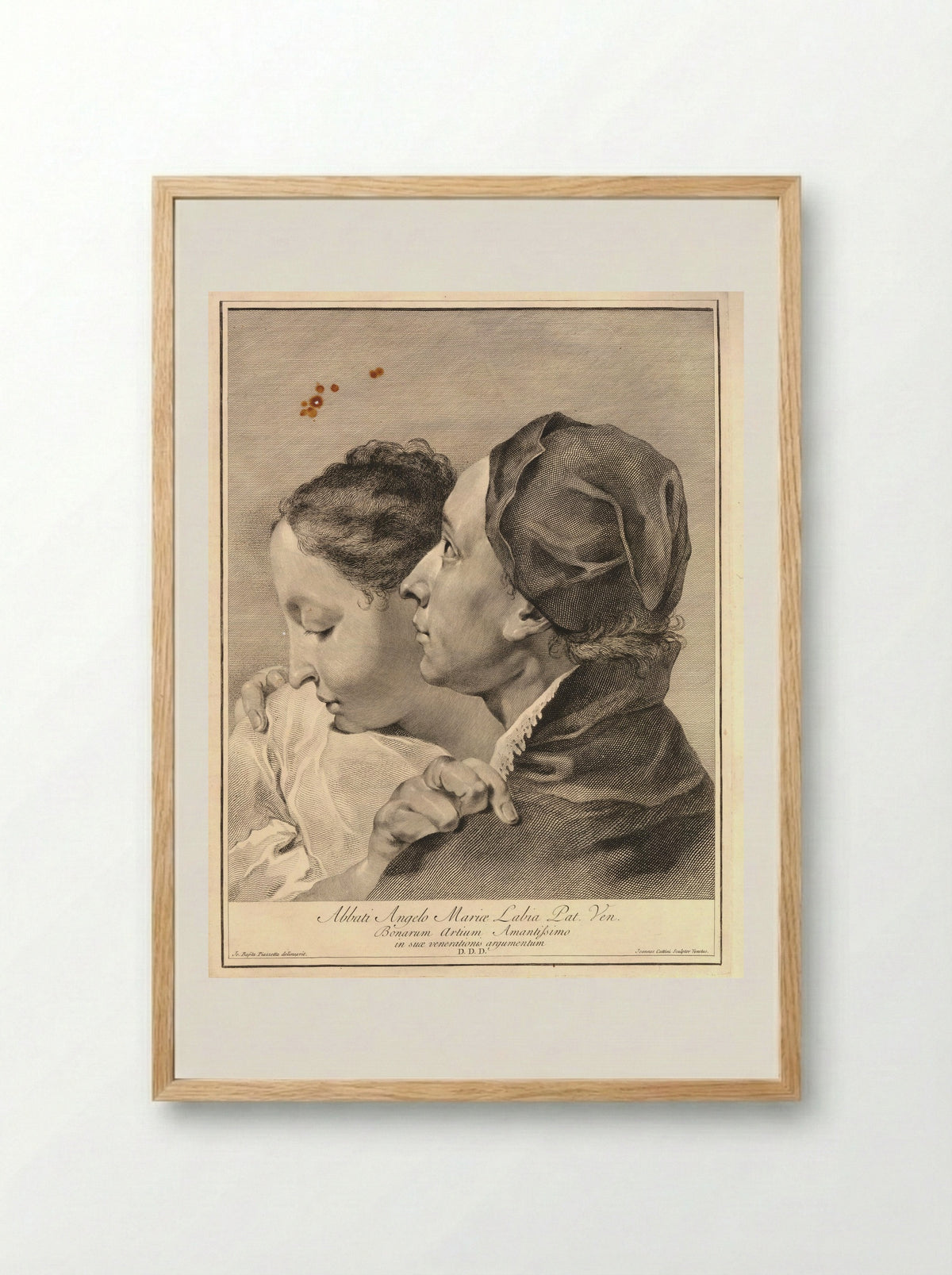 Portrait of Abbati Angelo Maria Labia - Giovanni Cattini - Framed Print Wood