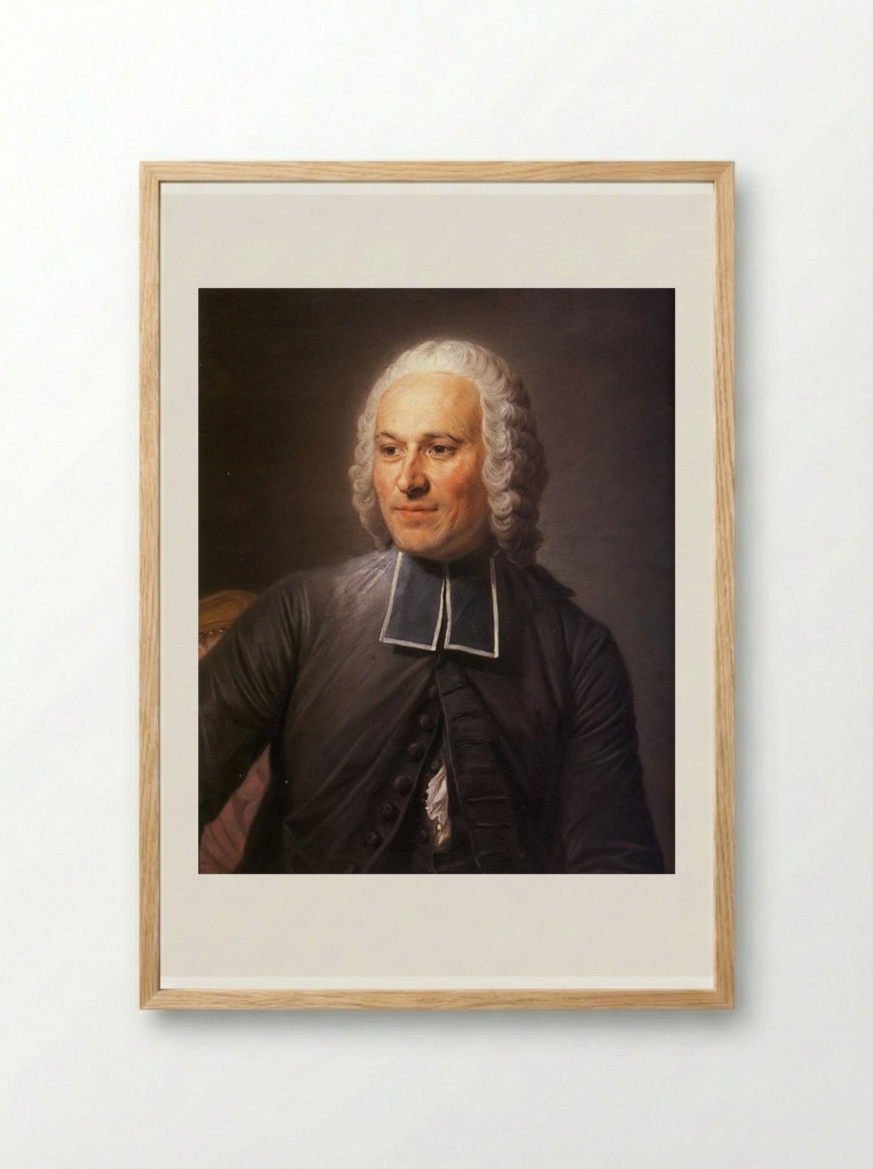 Portrait of Abbot Jean Antoine Nollet - Maurice Quentin de La Tour - Framed Print Wood