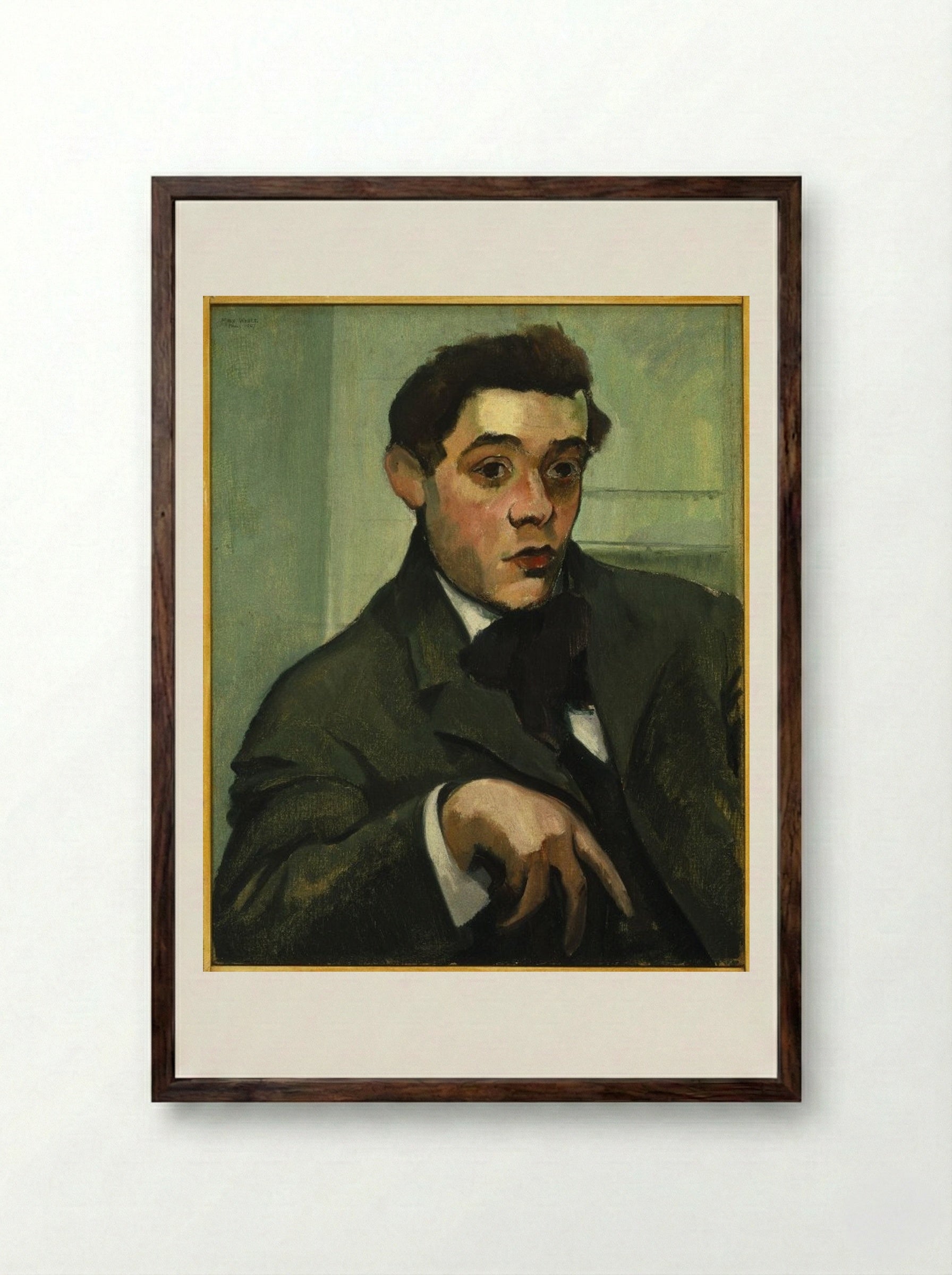 Portrait of Abraham Walkowitz - Max Weber - Framed Print Dark Wood
