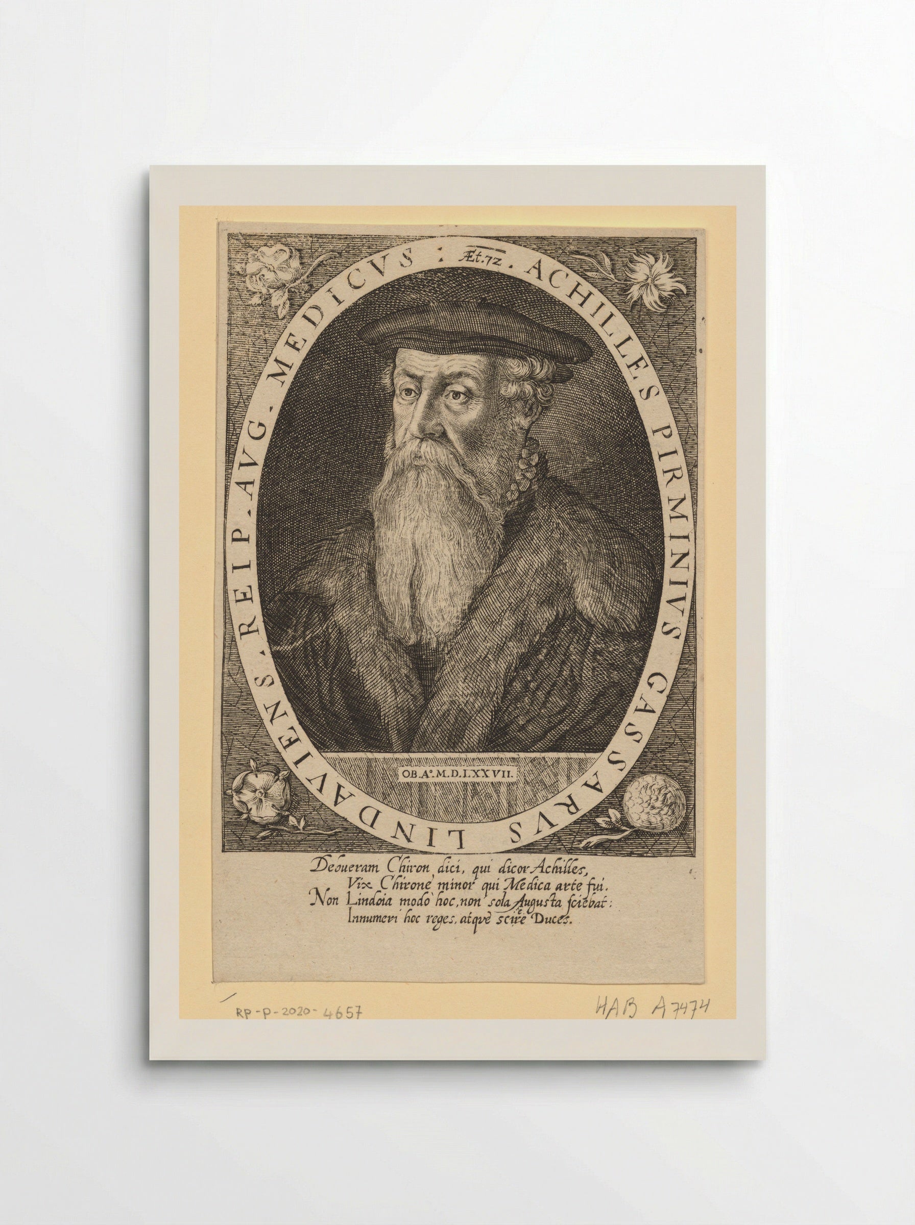 Portrait of Achilles Pirminius Gasser at Age 72 - Dominicus Custos - Poster
