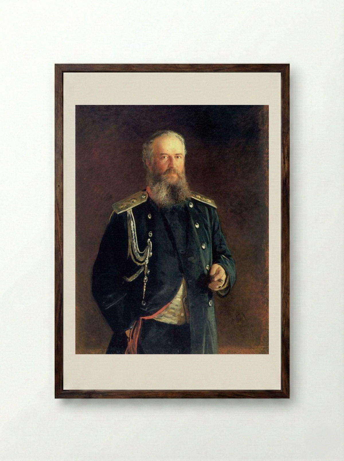 Portrait of Adam Olsufyev - Nikolai Ge - Framed Print Dark Wood