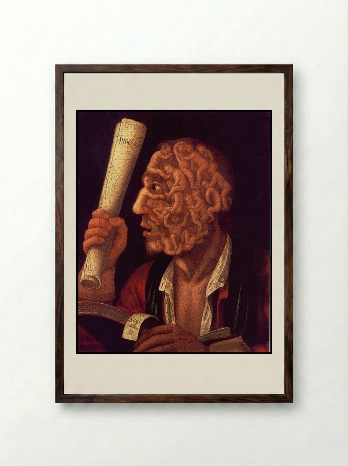 Portrait of Adam - Giuseppe Arcimboldo - Framed Print Dark Wood