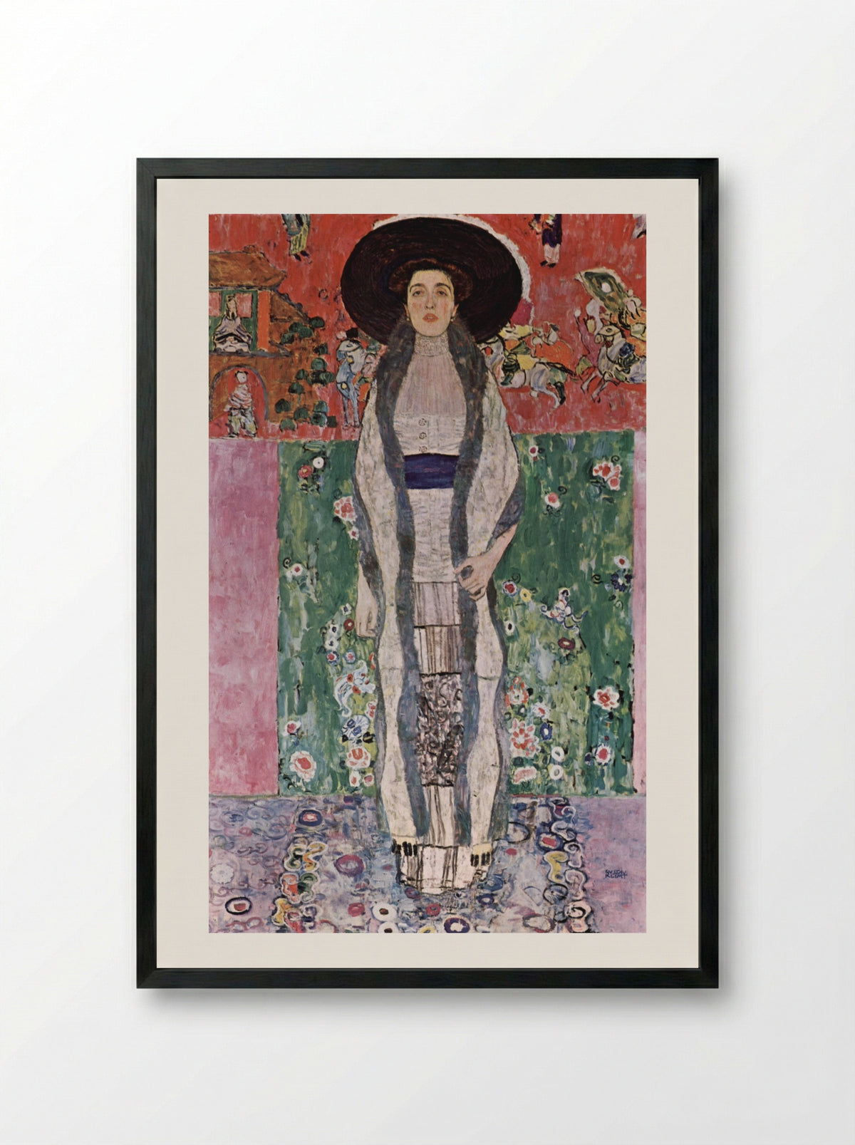 Portrait of Adele Bloch-Bauer II - Gustav Klimt - Framed Print Black