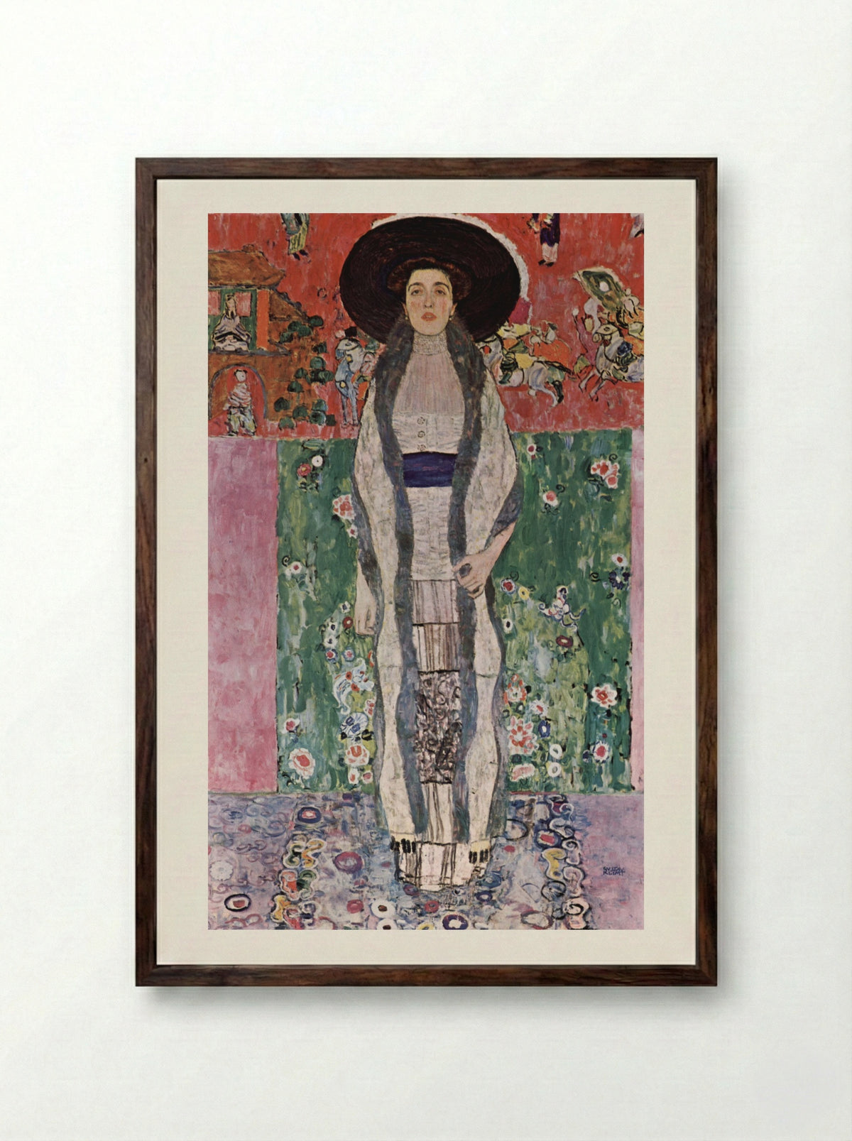 Portrait of Adele Bloch-Bauer II - Gustav Klimt - Framed Print Dark Wood