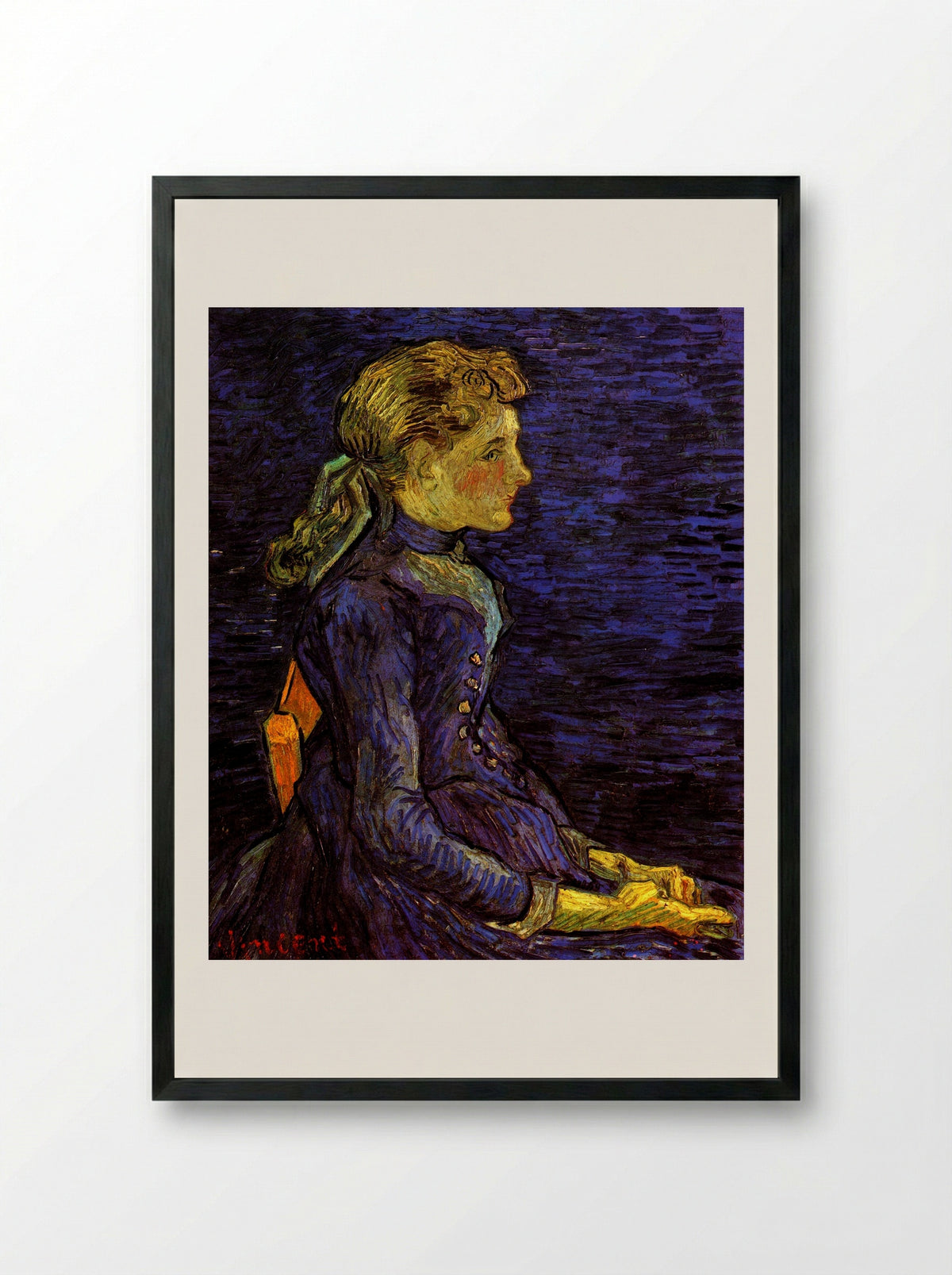 Portrait of Adeline Ravoux - Vincent van Gogh - Framed Print Black
