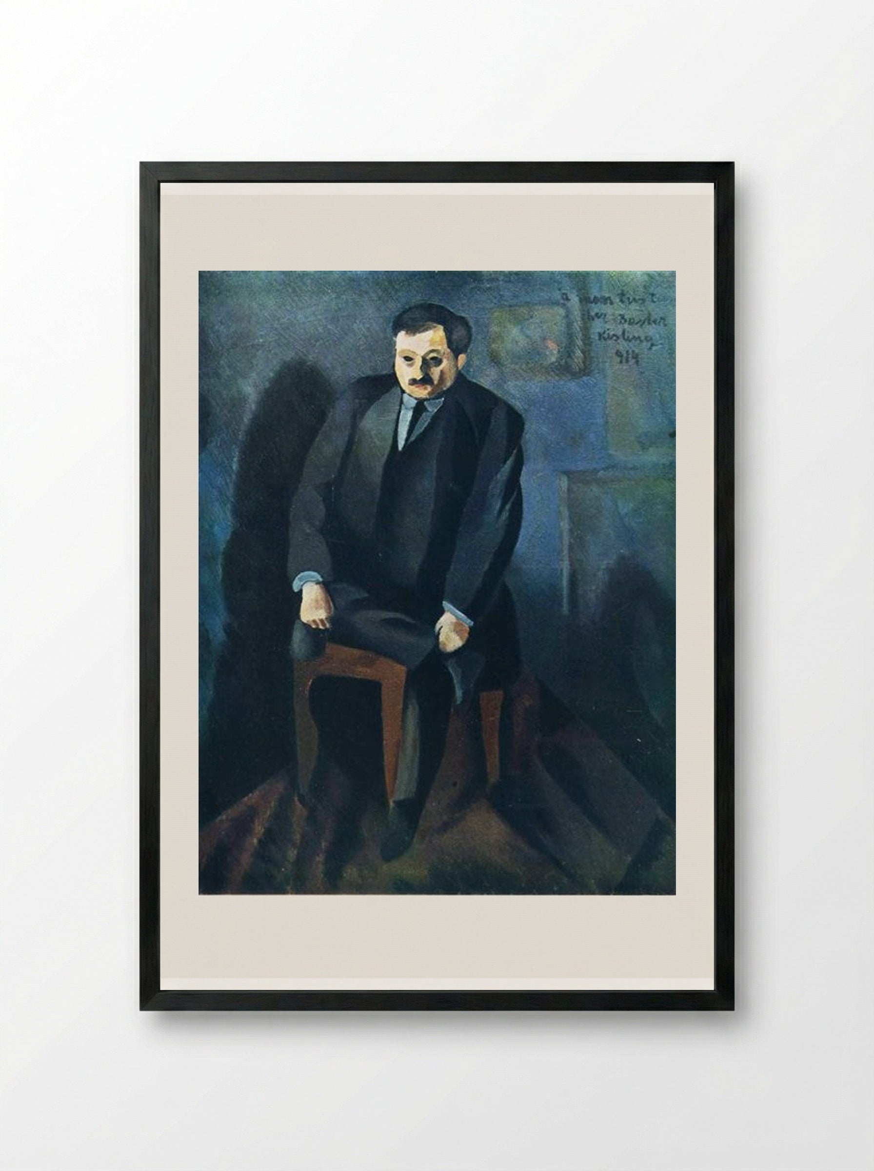 Portrait of Adolphe Basler - Moïse Kisling - Framed Print Black