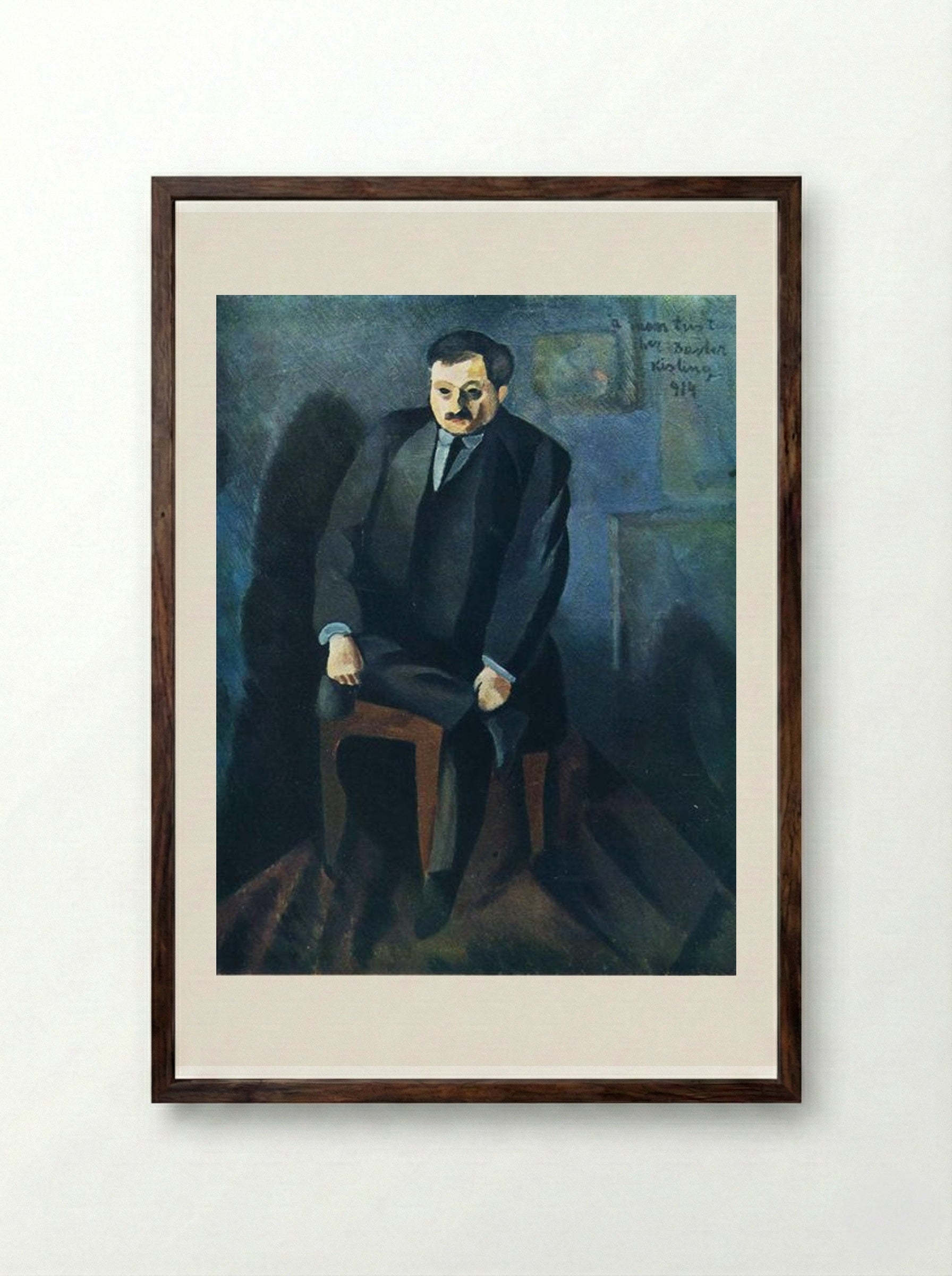 Portrait of Adolphe Basler - Moïse Kisling - Framed Print Dark Wood