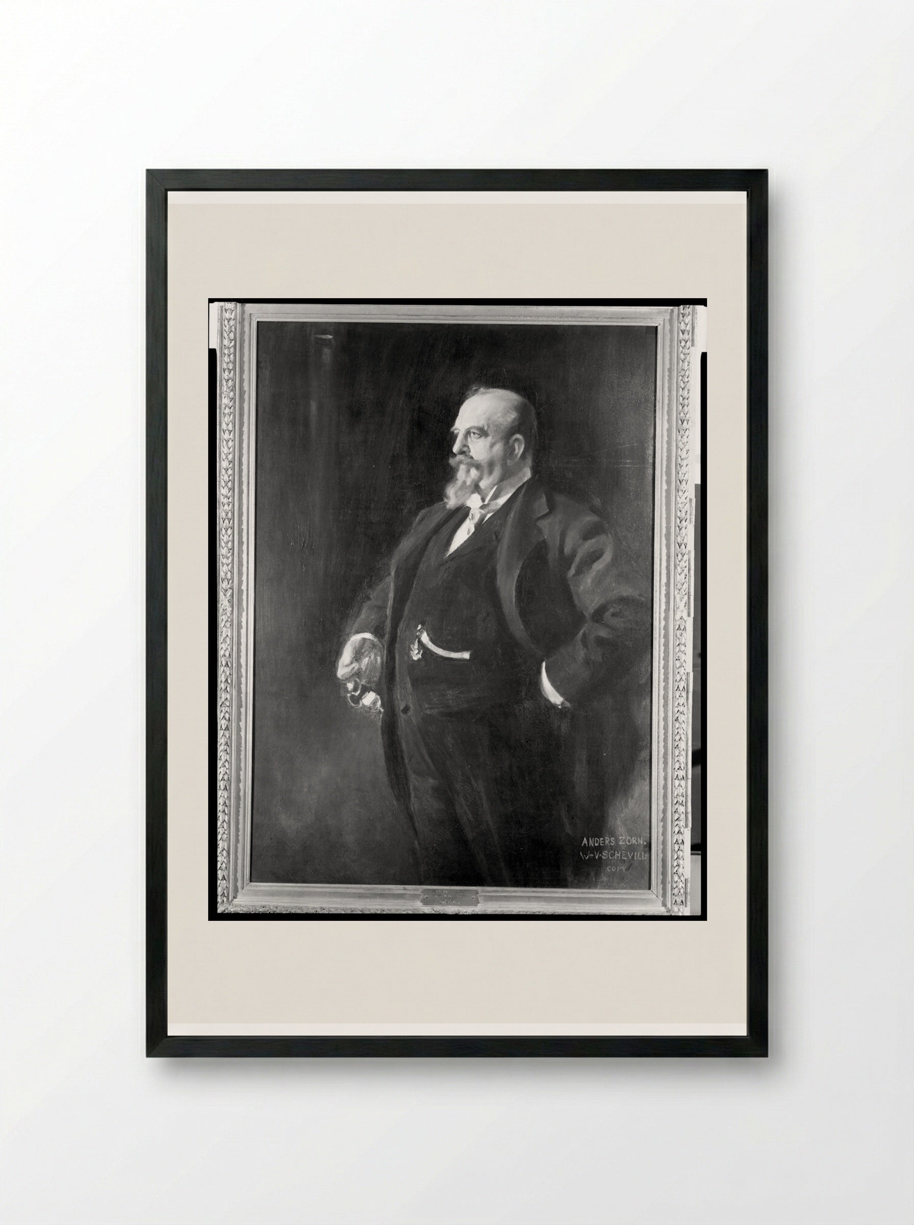 Portrait of Adolphus Busch - William Valentine Schevill - Framed Print Black