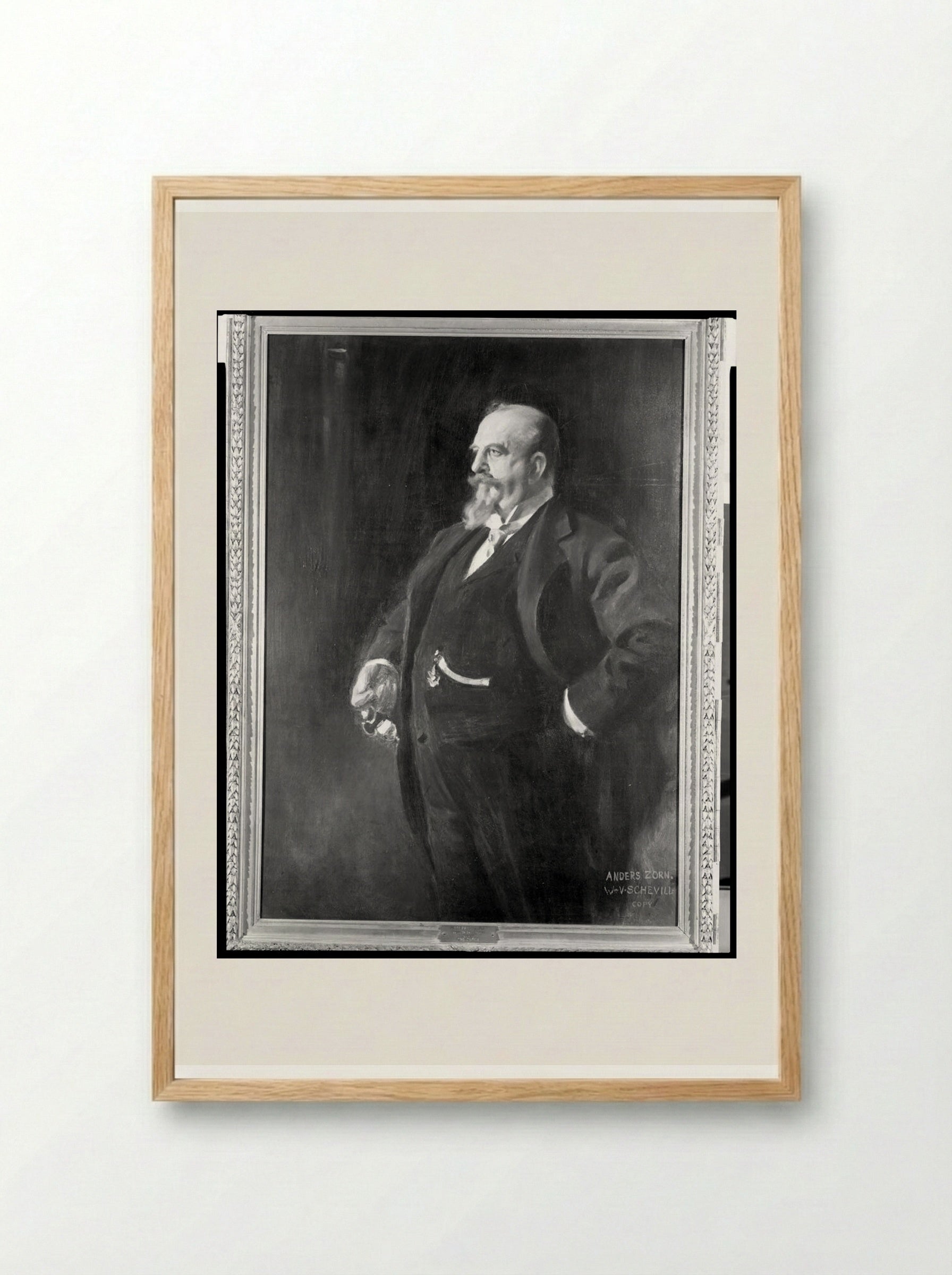 Portrait of Adolphus Busch - William Valentine Schevill - Framed Print Wood