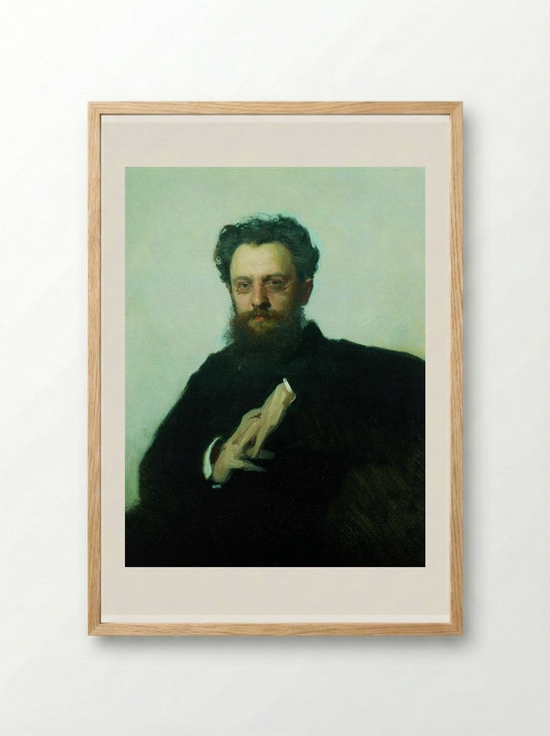 Portrait of Adrian Viktorovich Prakhov - Ivan Kramskoy - Framed Print Wood