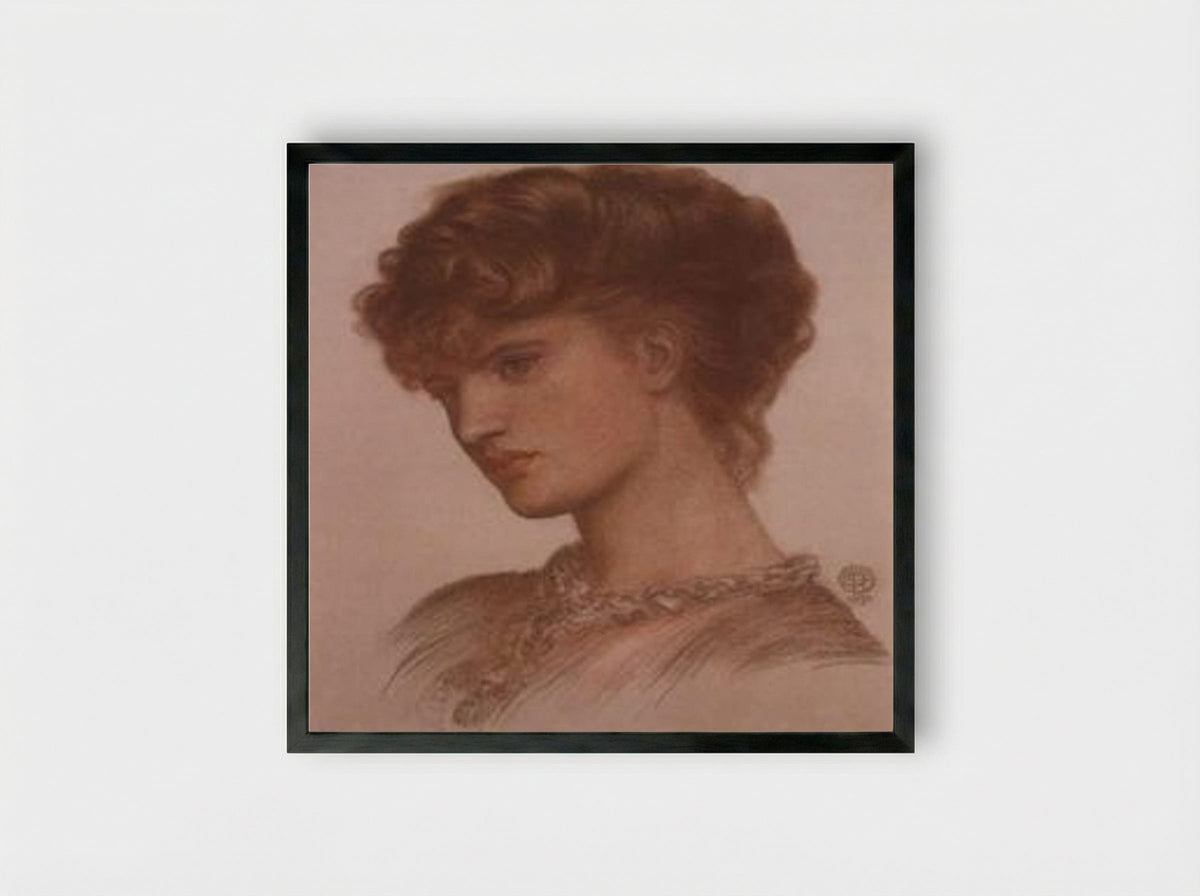 Portrait of Aglaia Coronio - Dante Gabriel Rossetti - Framed Print Black