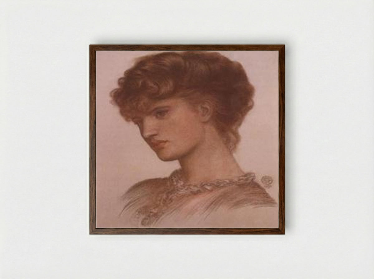 Portrait of Aglaia Coronio - Dante Gabriel Rossetti - Framed Print Dark Wood