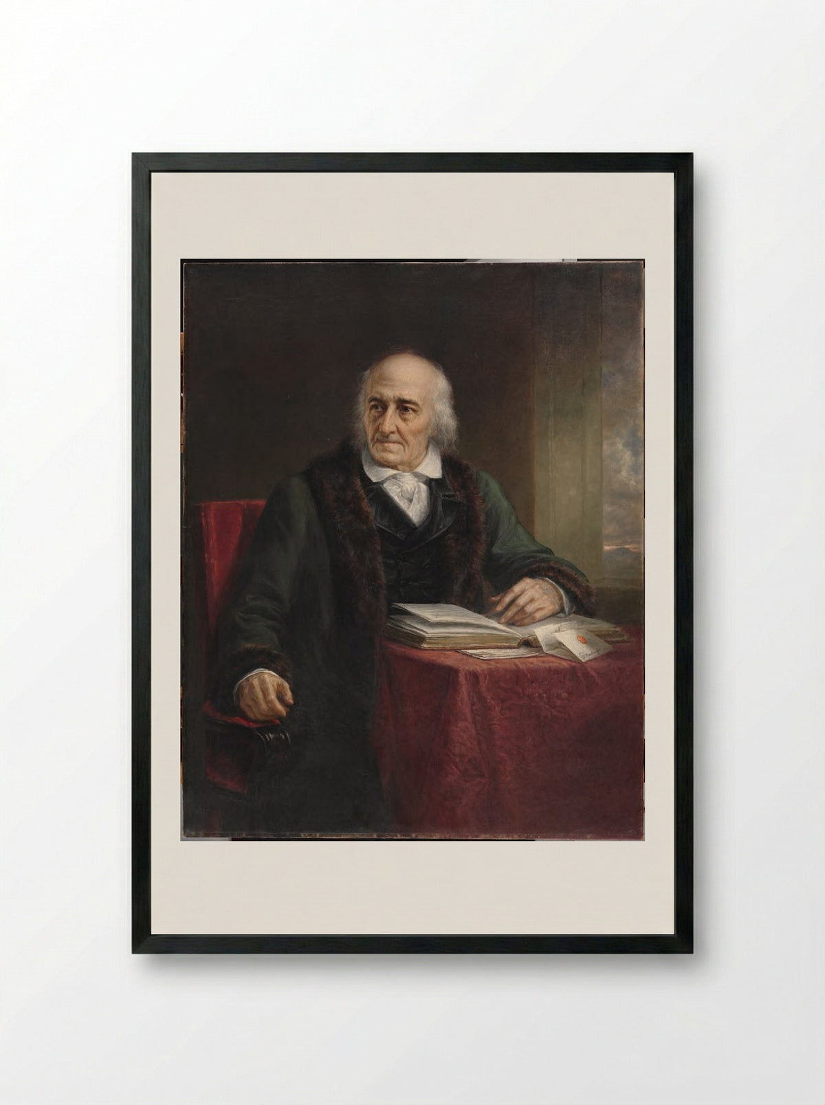 Portrait of Albert Gallatin - Daniel Huntington - Framed Print Black
