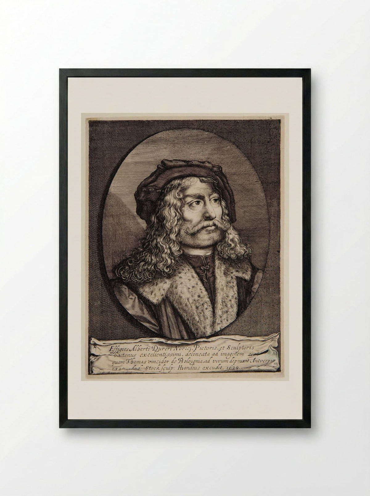 Portrait of Albrecht Dürer of Nuremberg, Painter and Engraver - Andries Jacobsz Stock - Framed Print Black