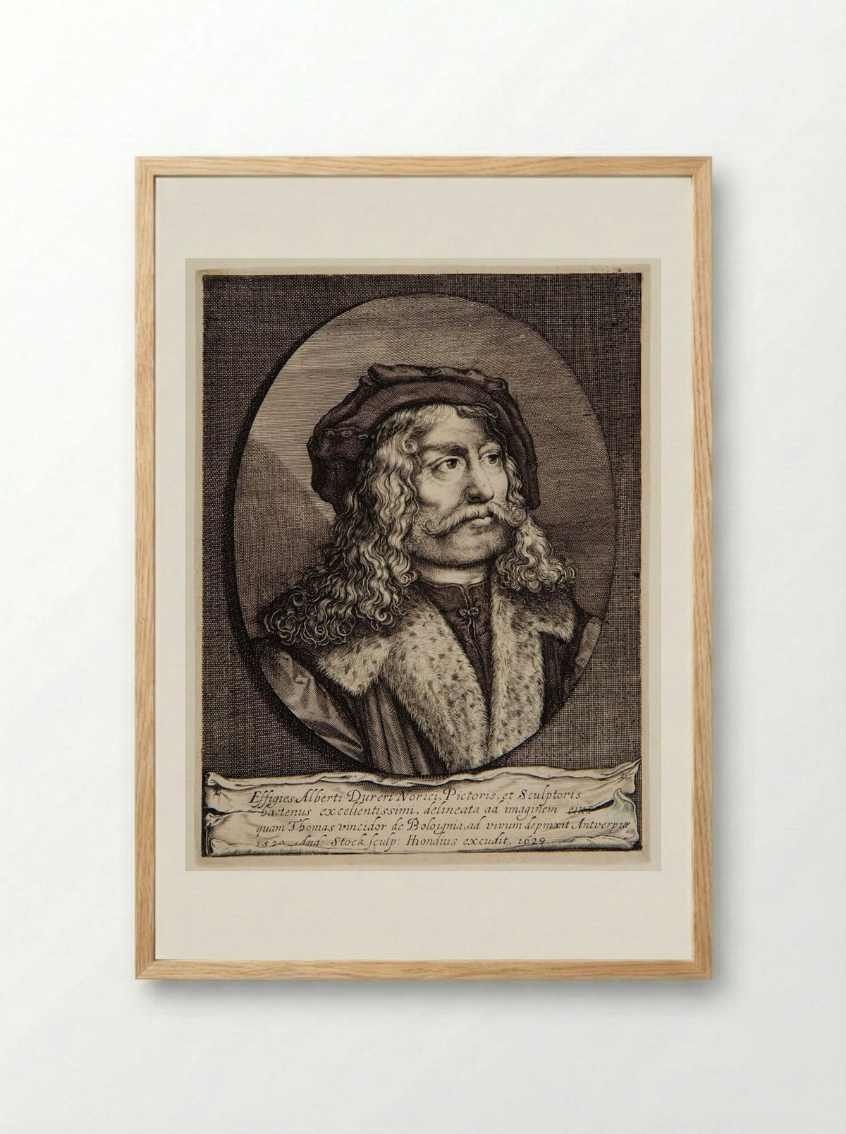 Portrait of Albrecht Dürer of Nuremberg, Painter and Engraver - Andries Jacobsz Stock - Framed Print Wood