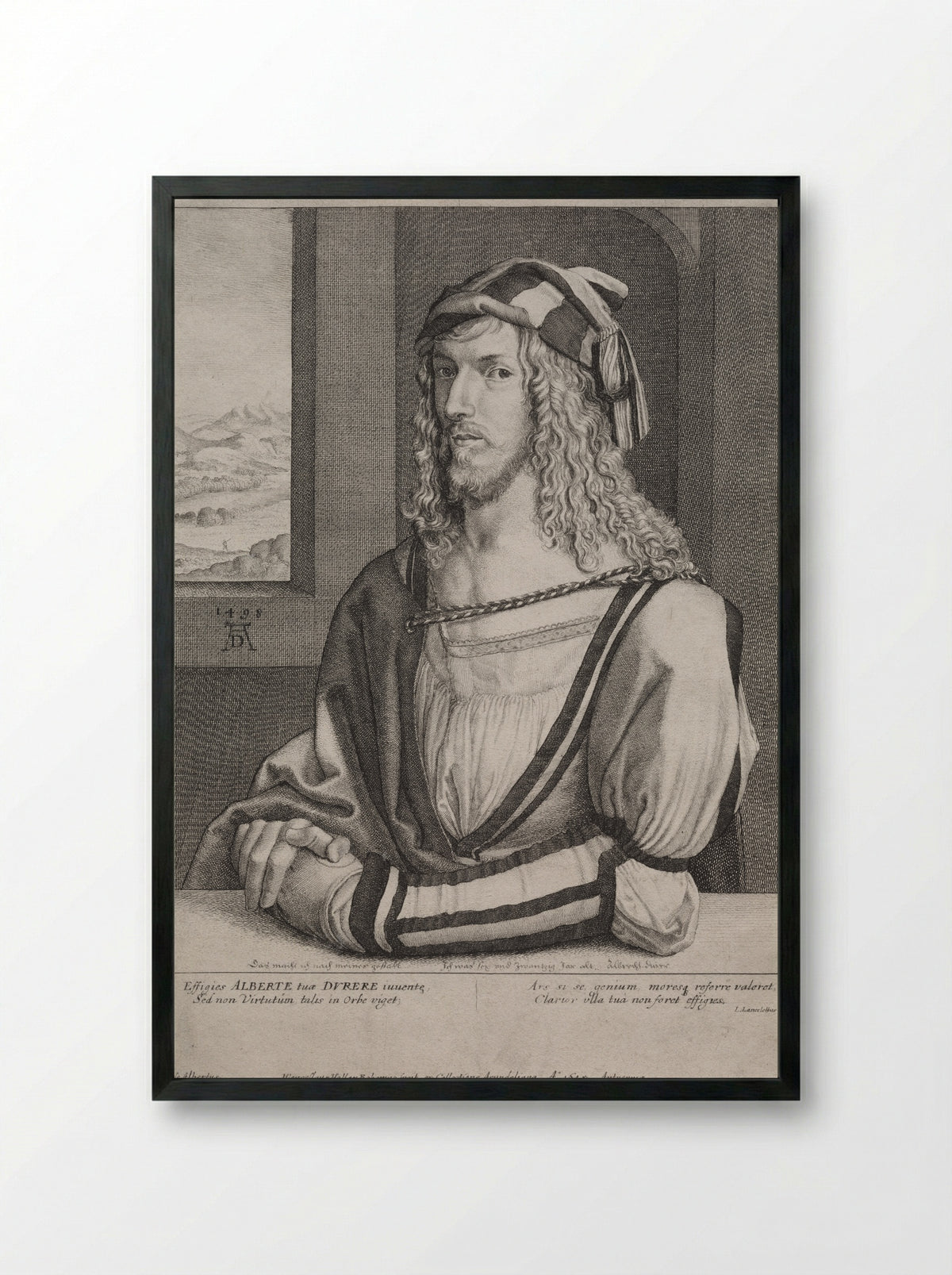 Portrait of Albrecht Dürer - Wenceslaus Hollar - Framed Print Black