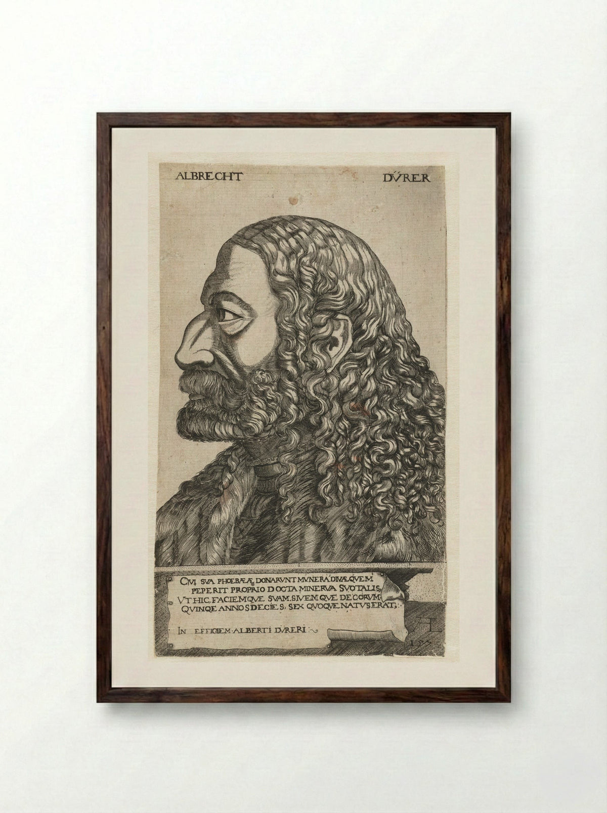 Portrait of Albrecht Dürer - Monogrammist AL - Framed Print Dark Wood