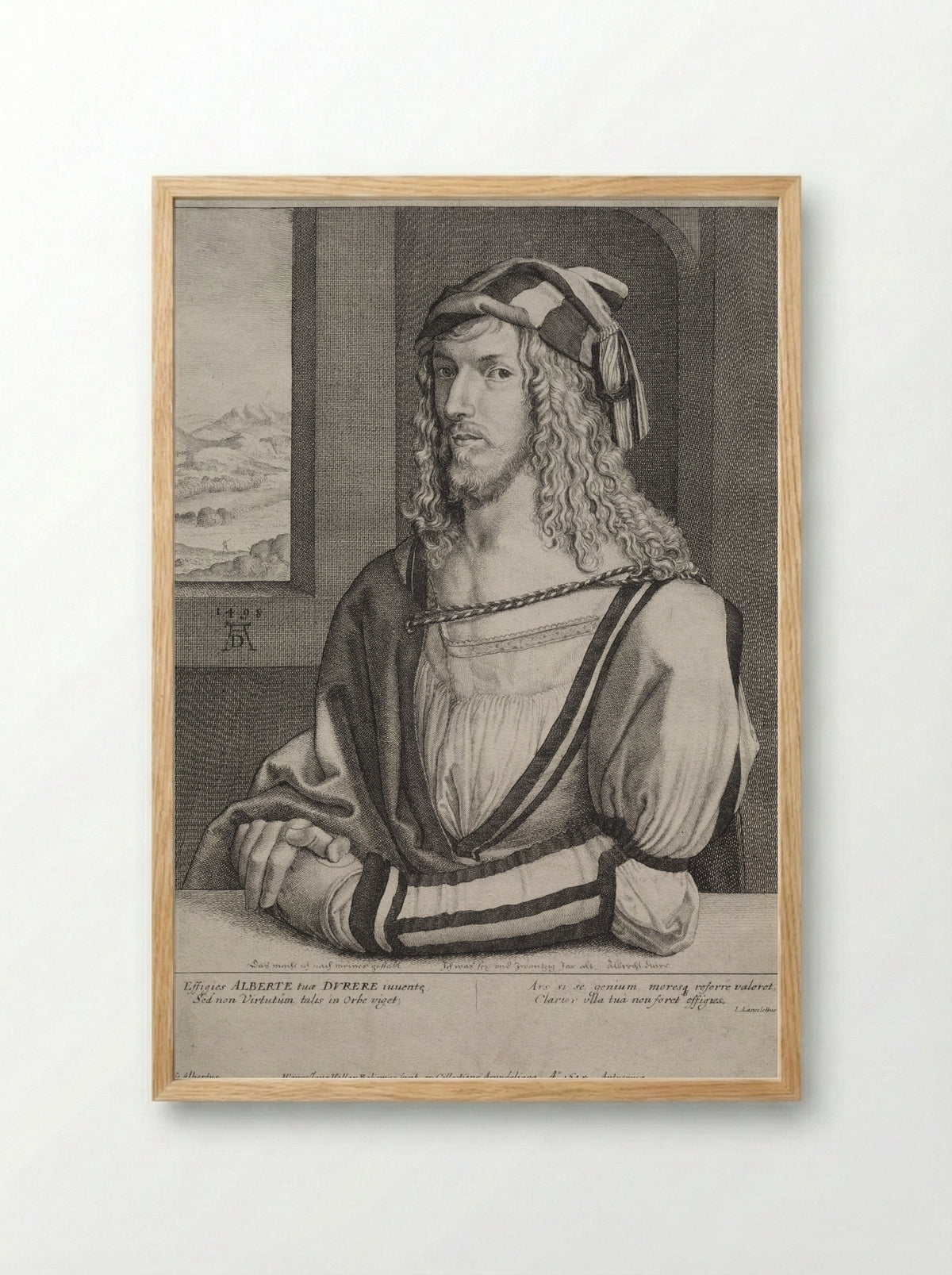 Portrait of Albrecht Dürer - Wenceslaus Hollar - Framed Print Wood
