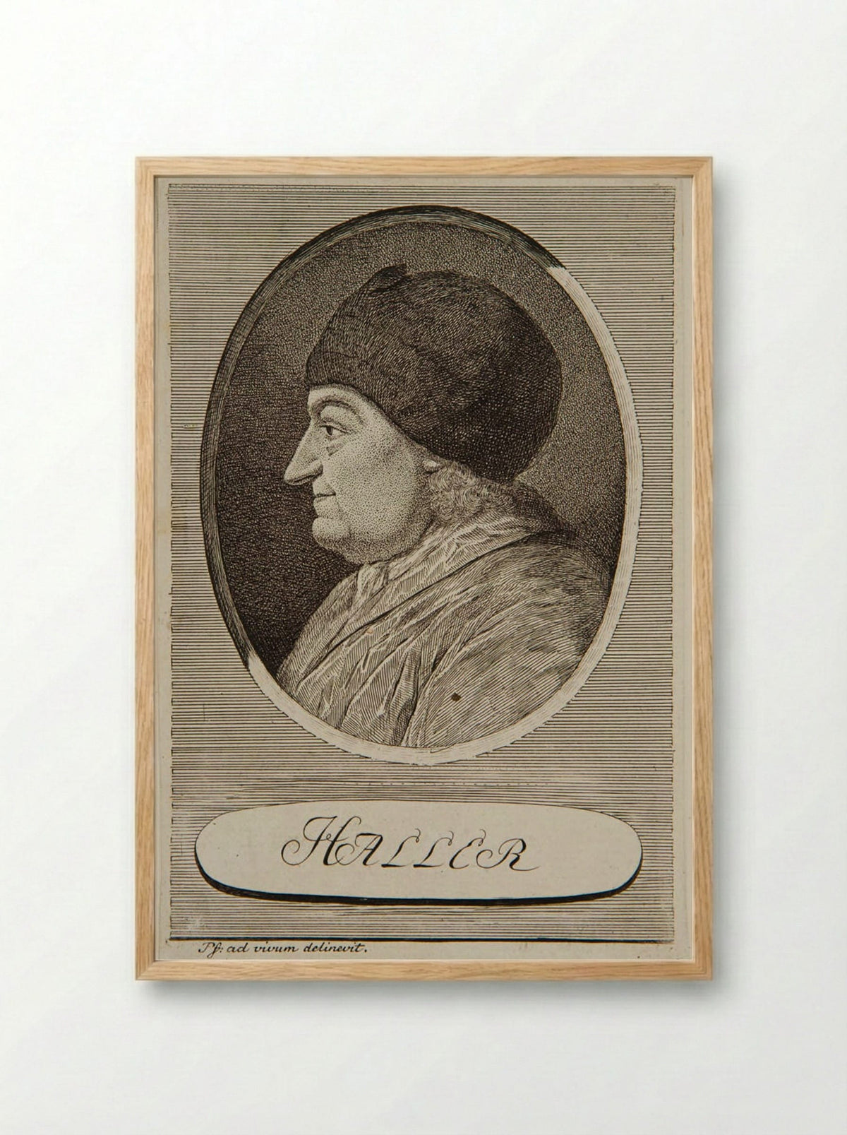 Portrait of Albrecht von Haller - Carl Herman Pfeiffer - Framed Print Wood