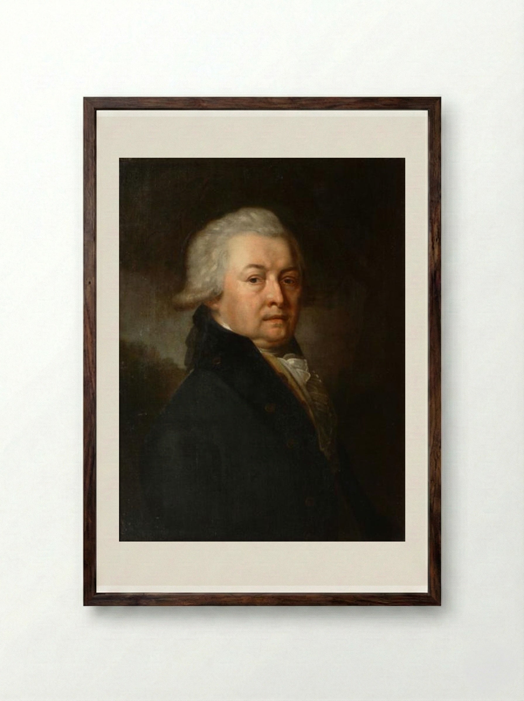 Portrait of Aleksei Alekseevich Konstantinova - Vladimir Borovikovsky - Framed Print Dark Wood