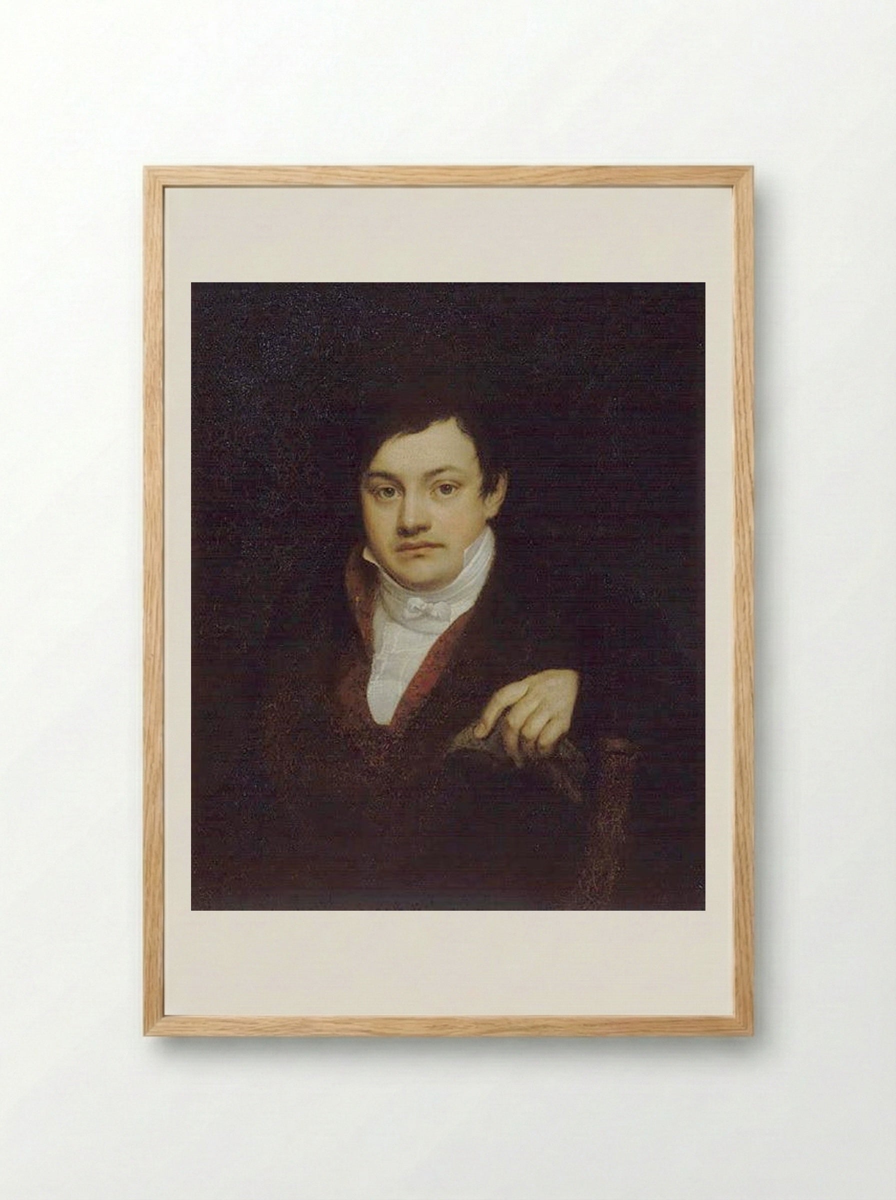 Portrait of Aleksey Ivanovich Kusov - Orest Kiprensky - Framed Print Wood